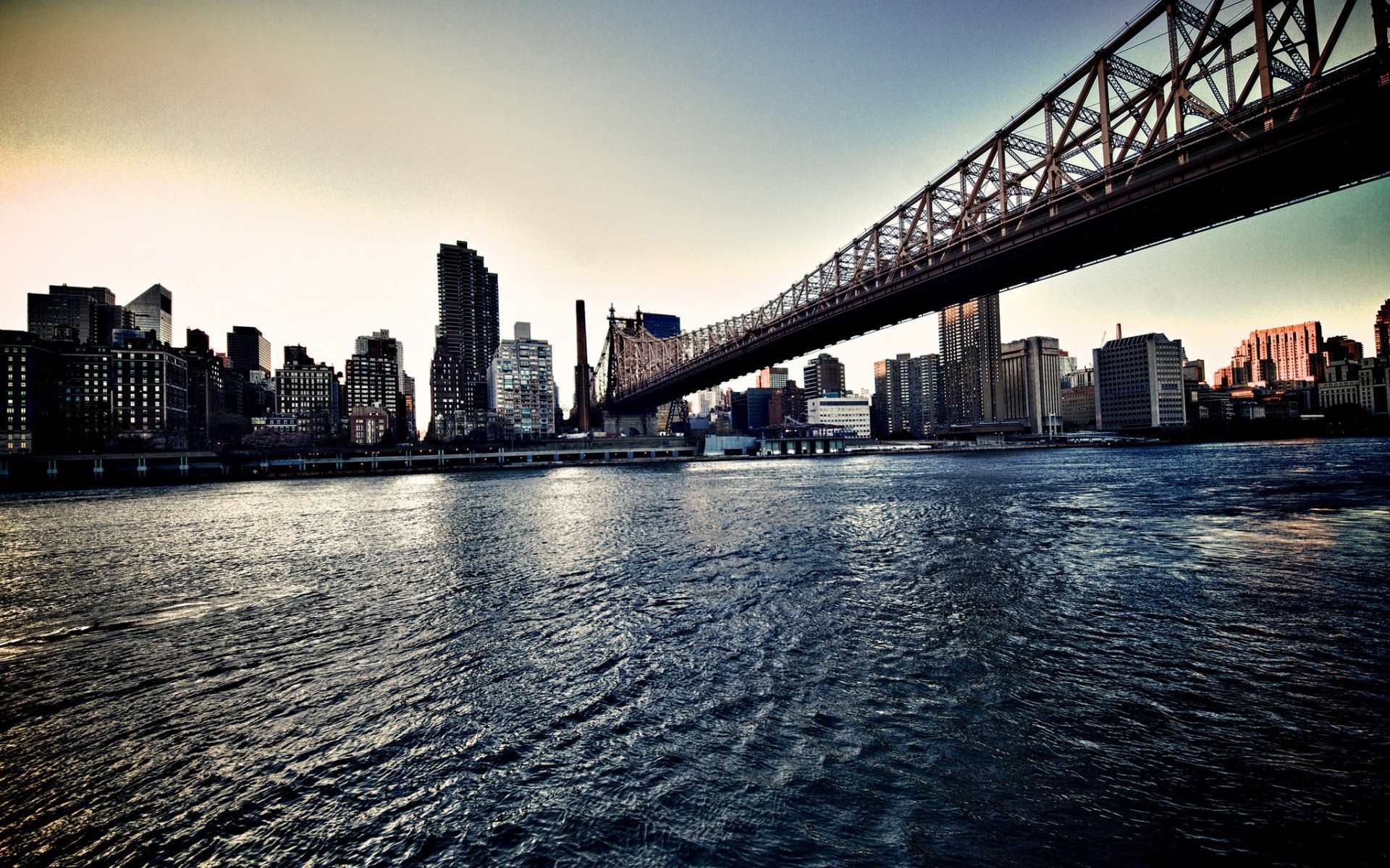 General 1920x1200 city cityscape sea water building New York City USA Queensboro Bridge