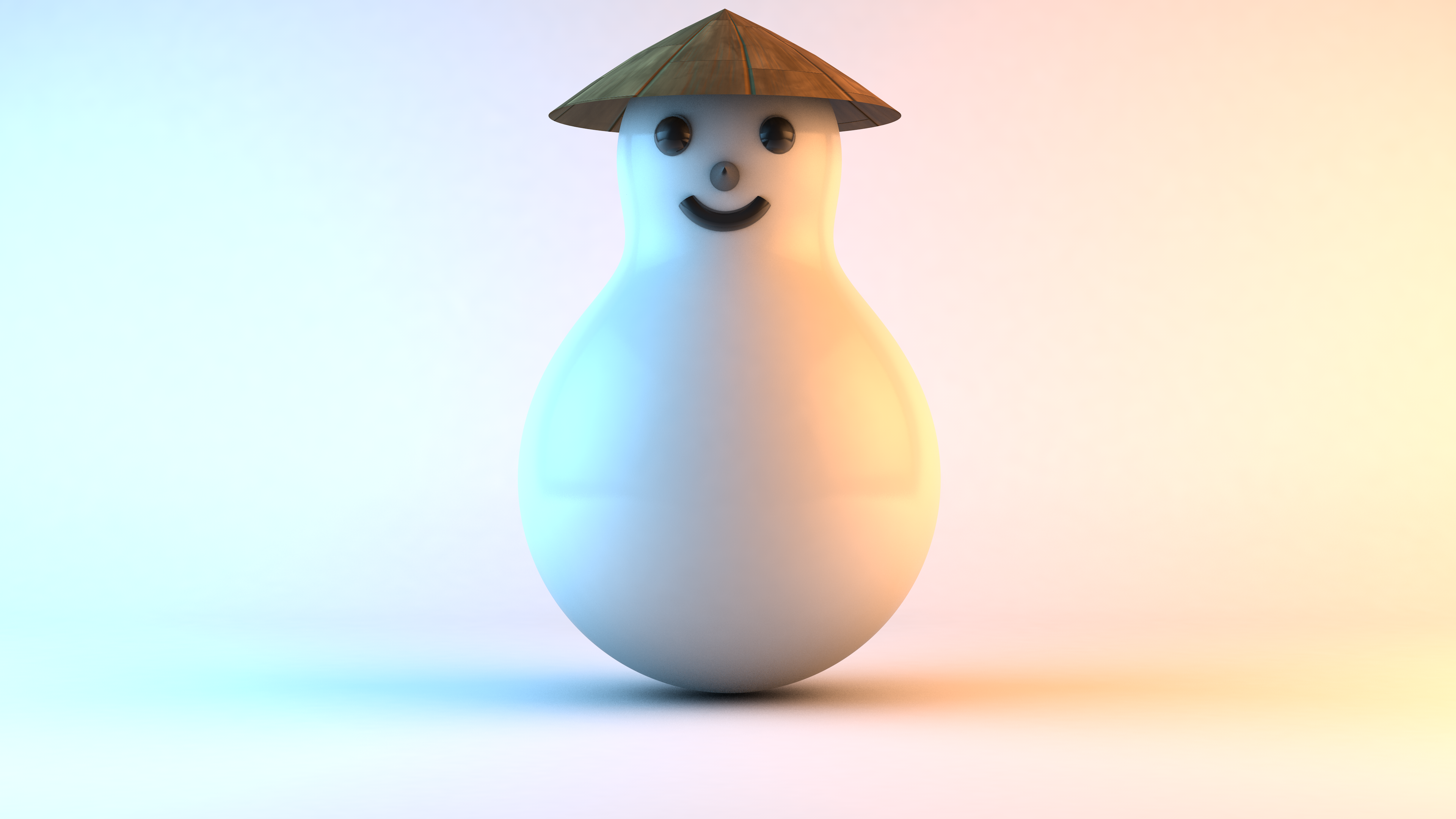 General 3840x2160 Chinese CGI hat digital art simple background Asian conical hat