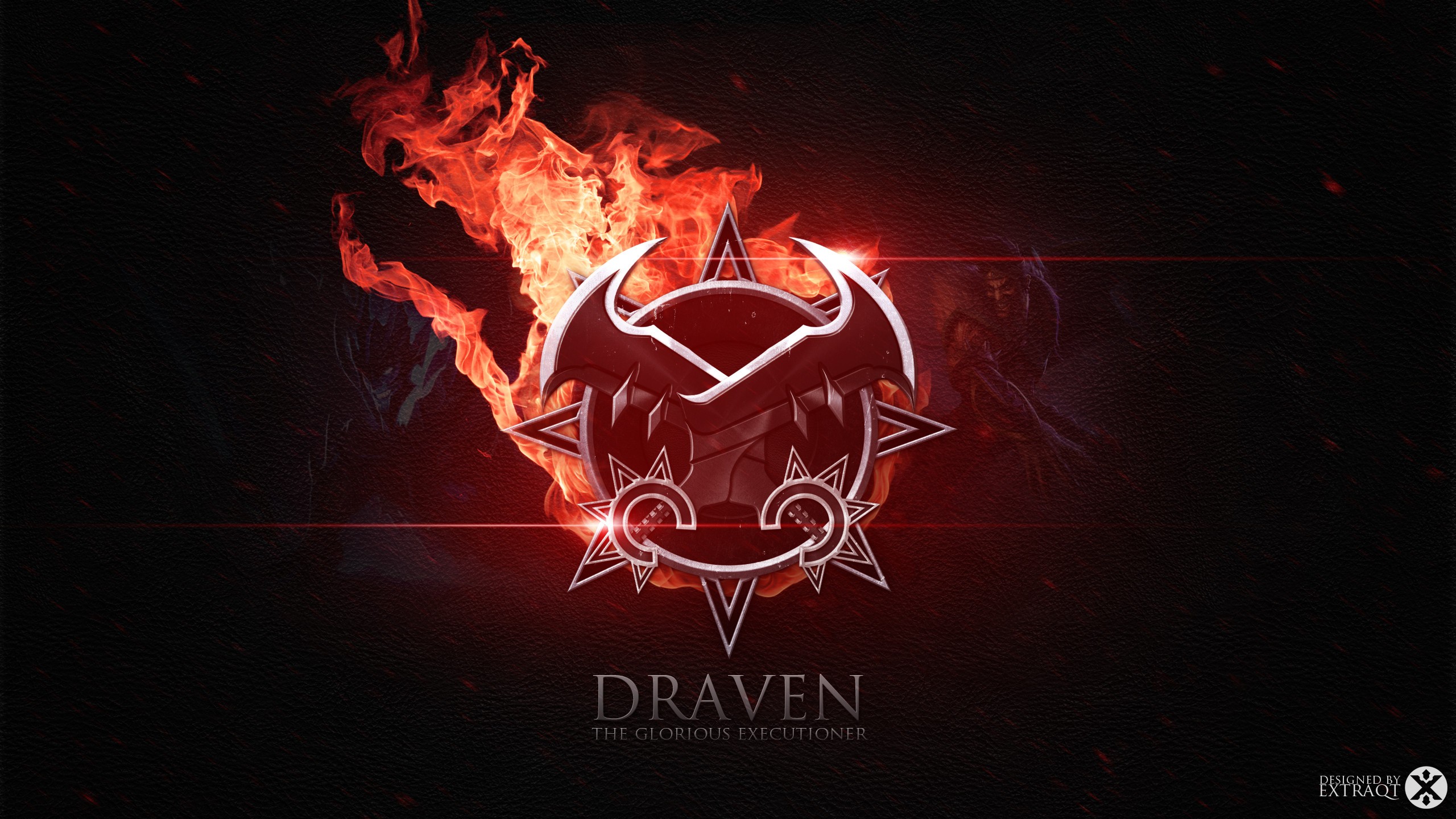 General 2560x1440 Draven (League of Legends) League of Legends Riot Games PC gaming low light watermarked digital art