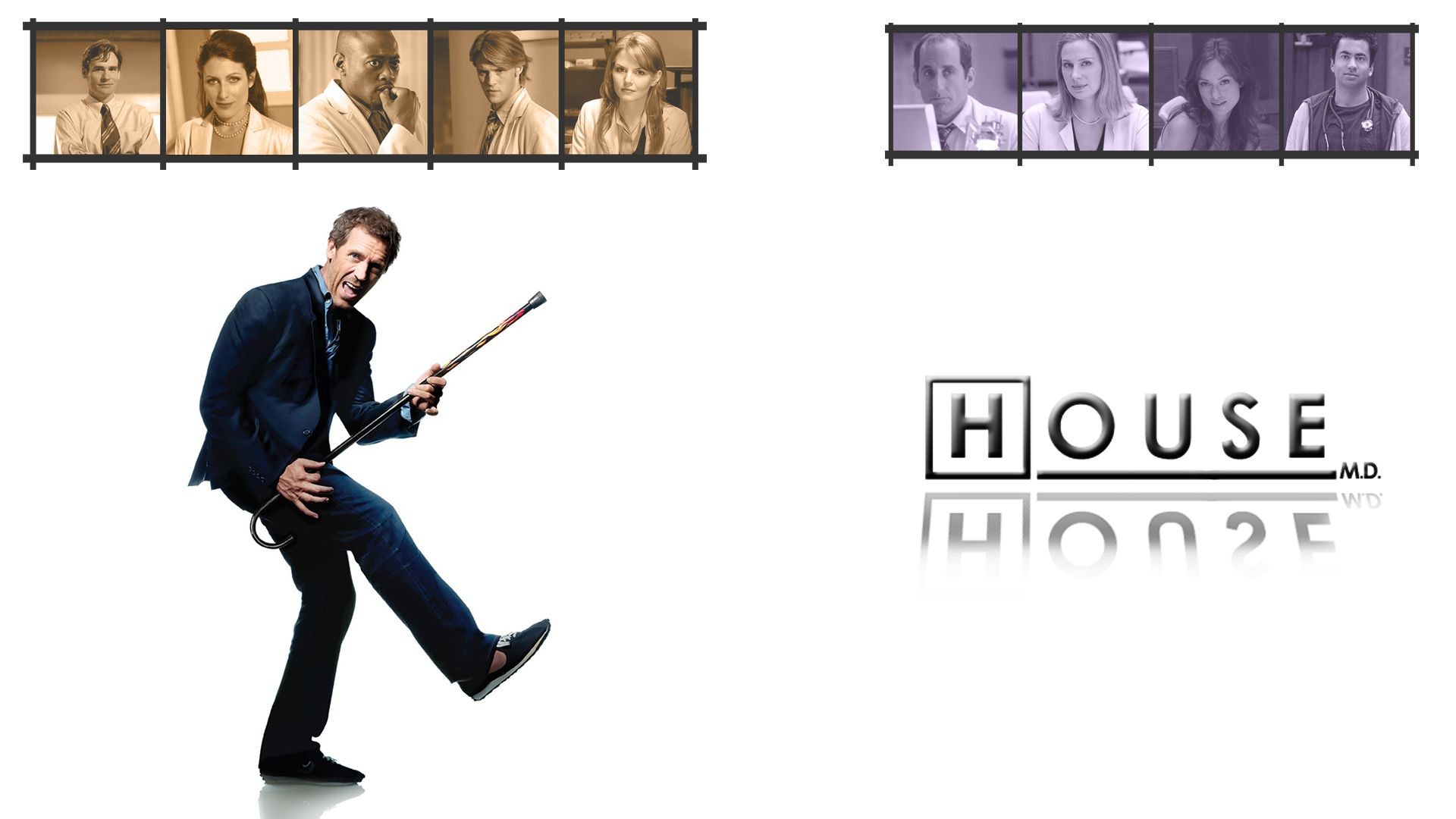 People 1920x1080 House, M.D. Hugh Laurie Jennifer Morrison Olivia Wilde TV series simple background white background men