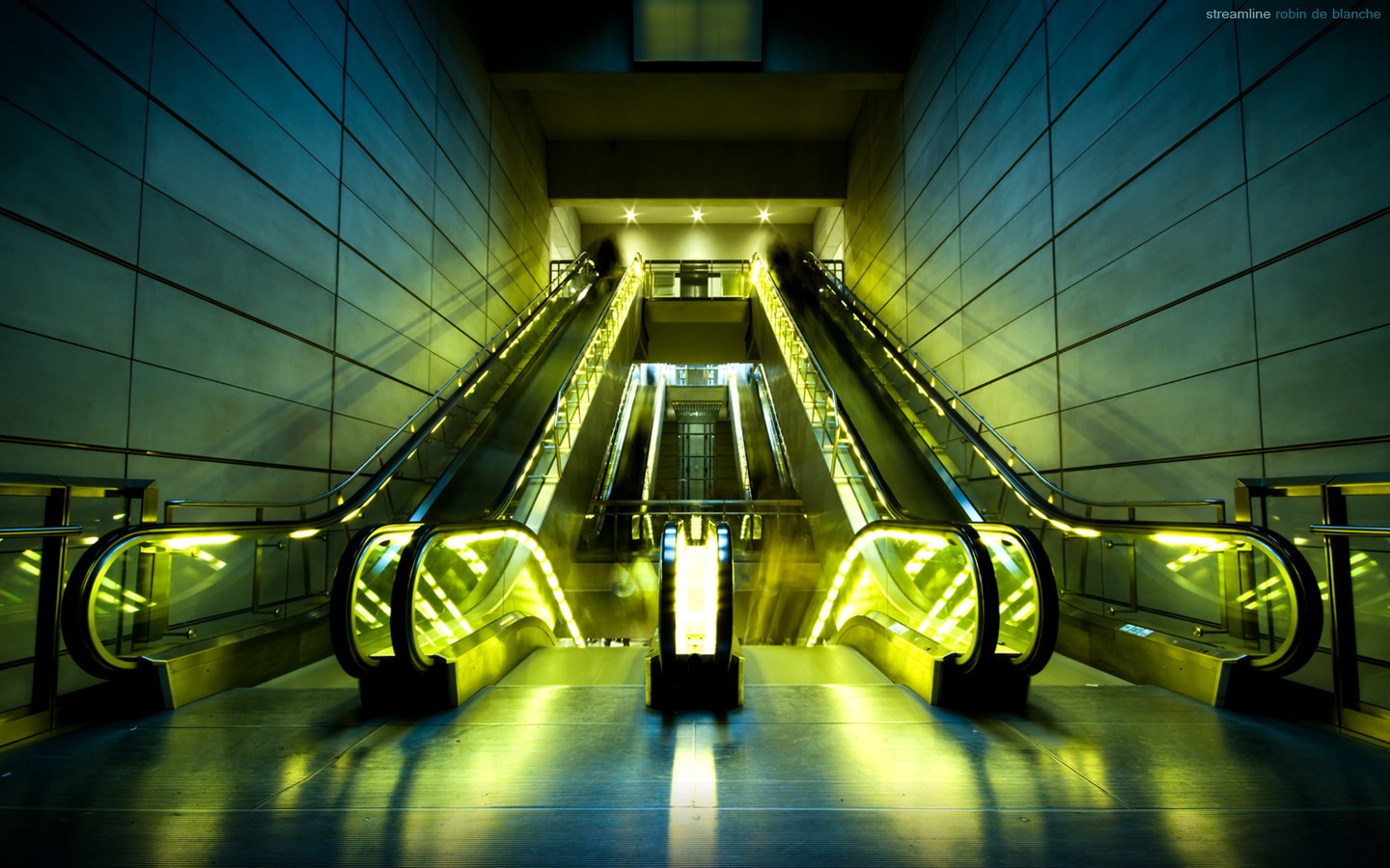 General 1440x900 subway symmetry escalator building lights