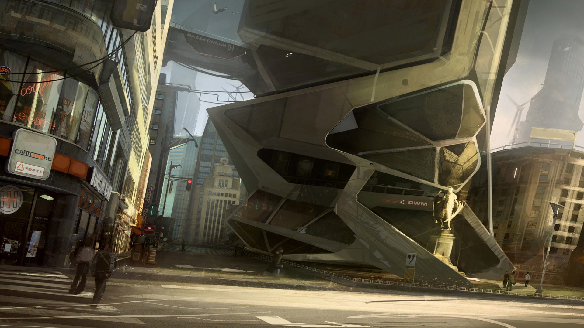 General 1920x1080 science fiction Deus Ex video games PC gaming futuristic futuristic city