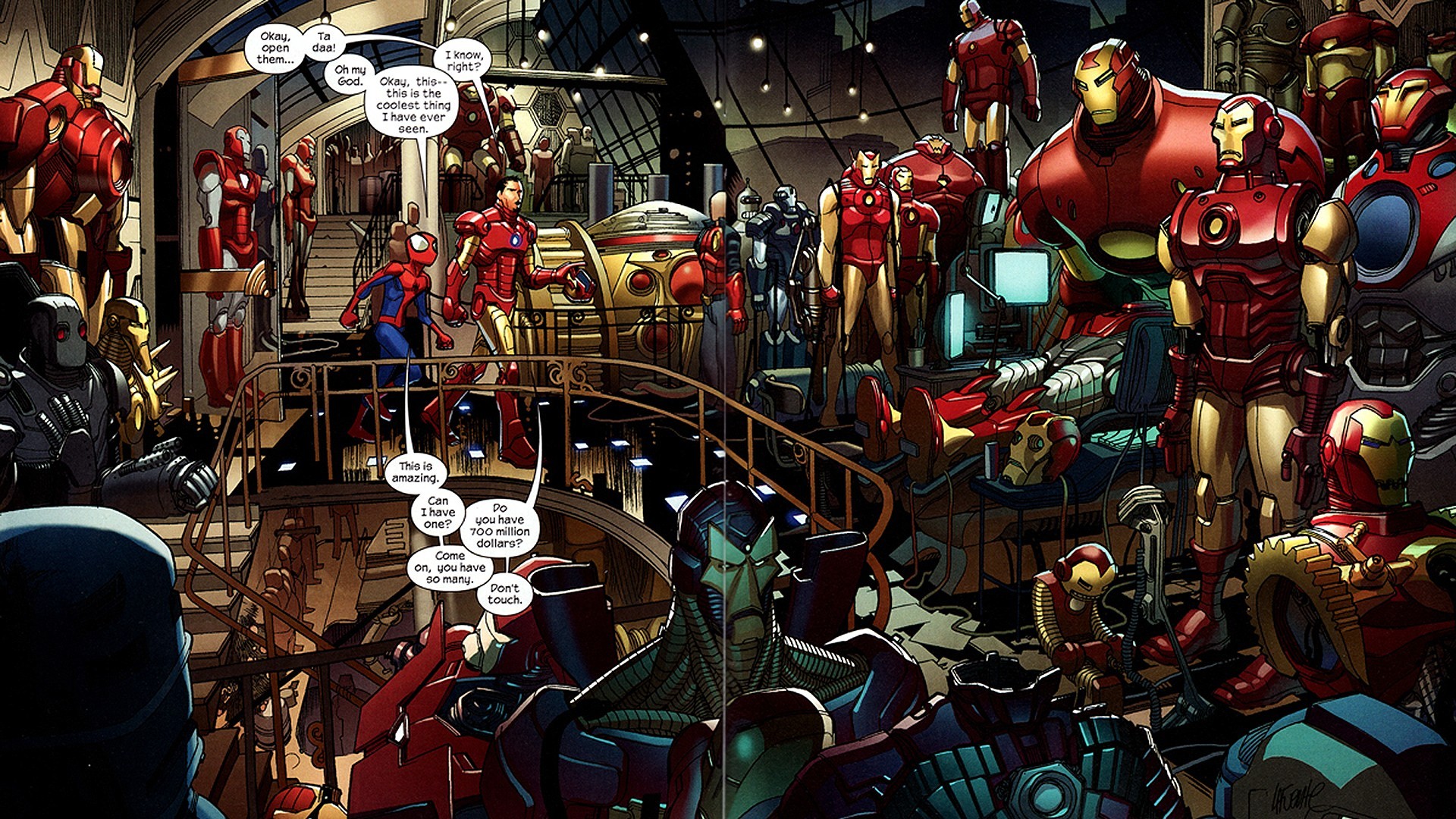 General 1920x1080 comics Spider-Man Iron Man Bender
