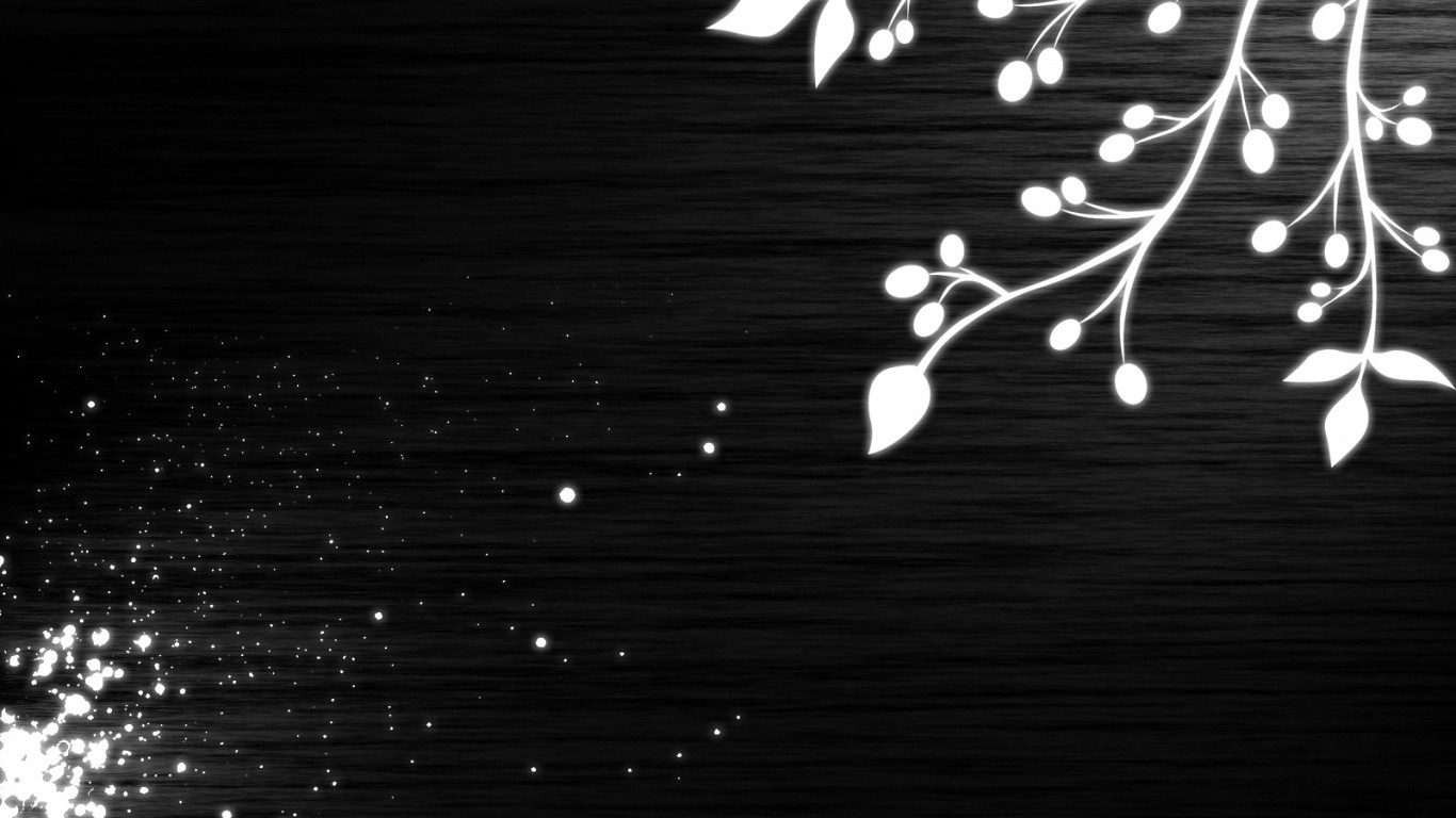 General 1366x768 abstract monochrome leaves