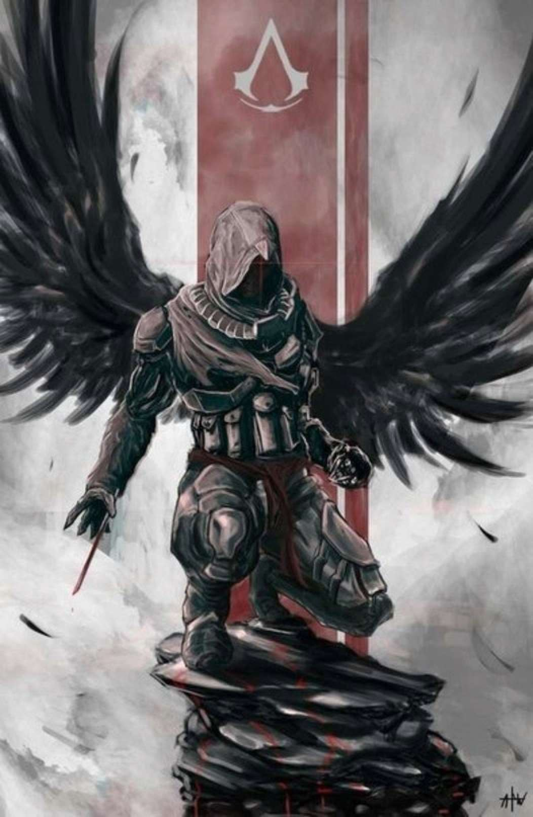 General 1052x1614 Assassin's Creed wings video game art fantasy art video games PC gaming