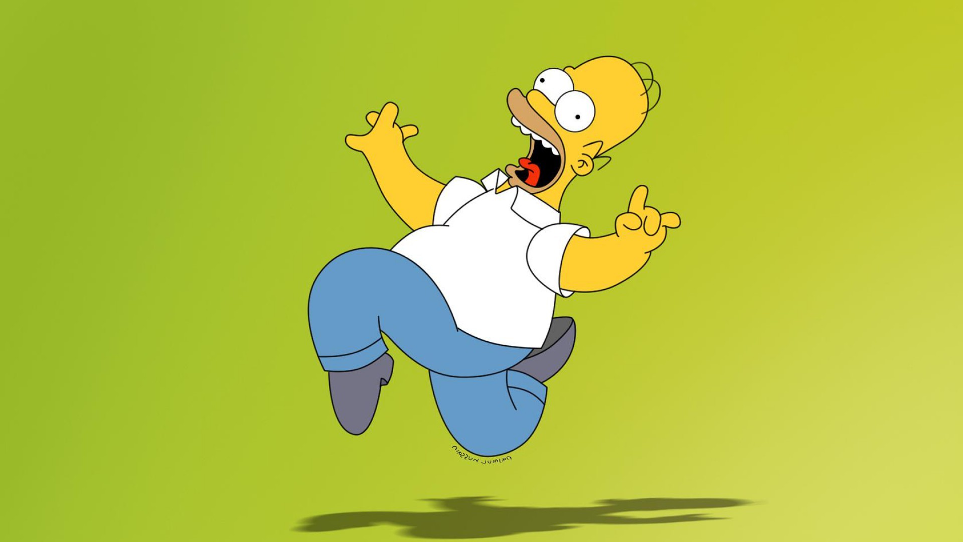 General 1920x1080 Homer Simpson green background simple background cartoon TV series The Simpsons