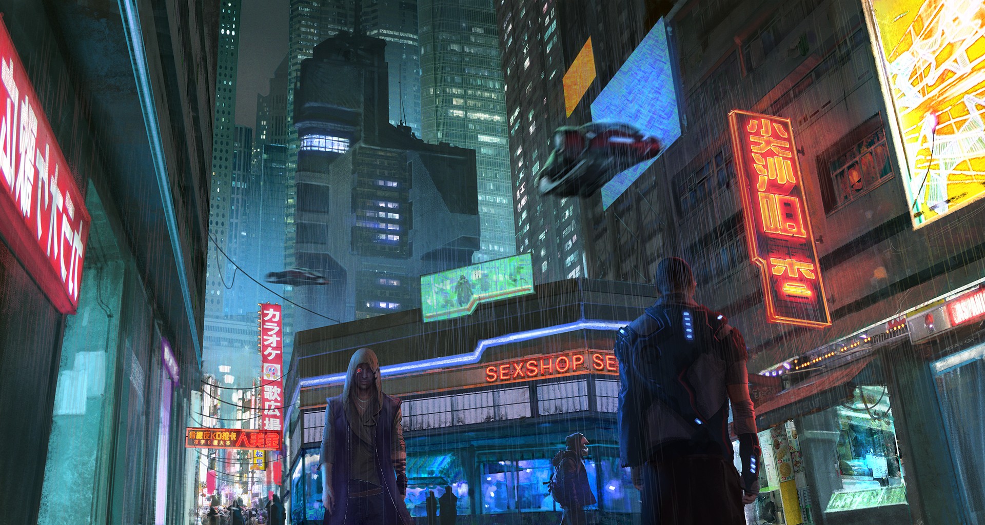 General 1920x1024 cyberpunk futuristic neon science fiction urban futuristic city