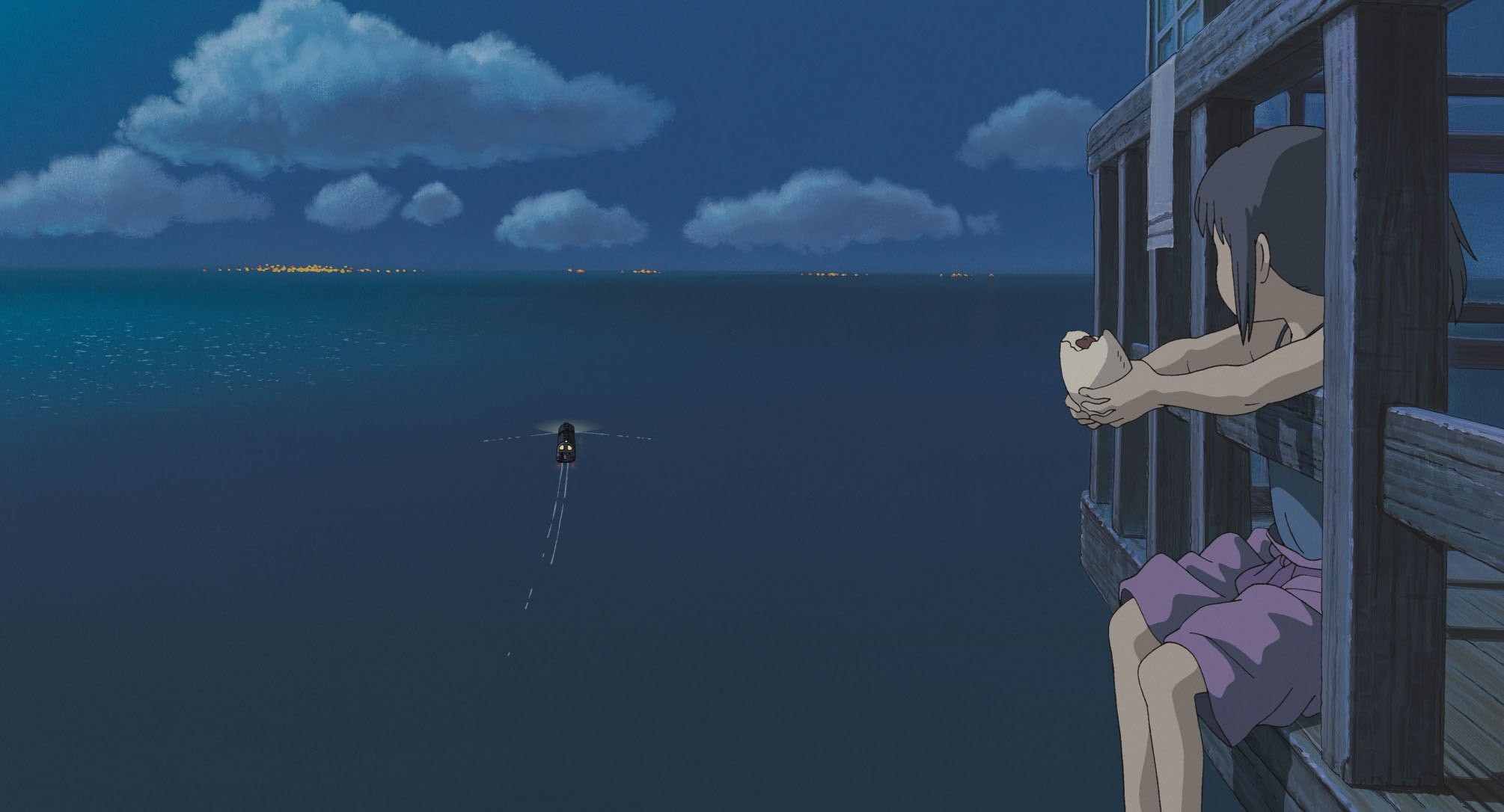 Anime 2010x1086 Spirited Away Studio Ghibli sea pier anime