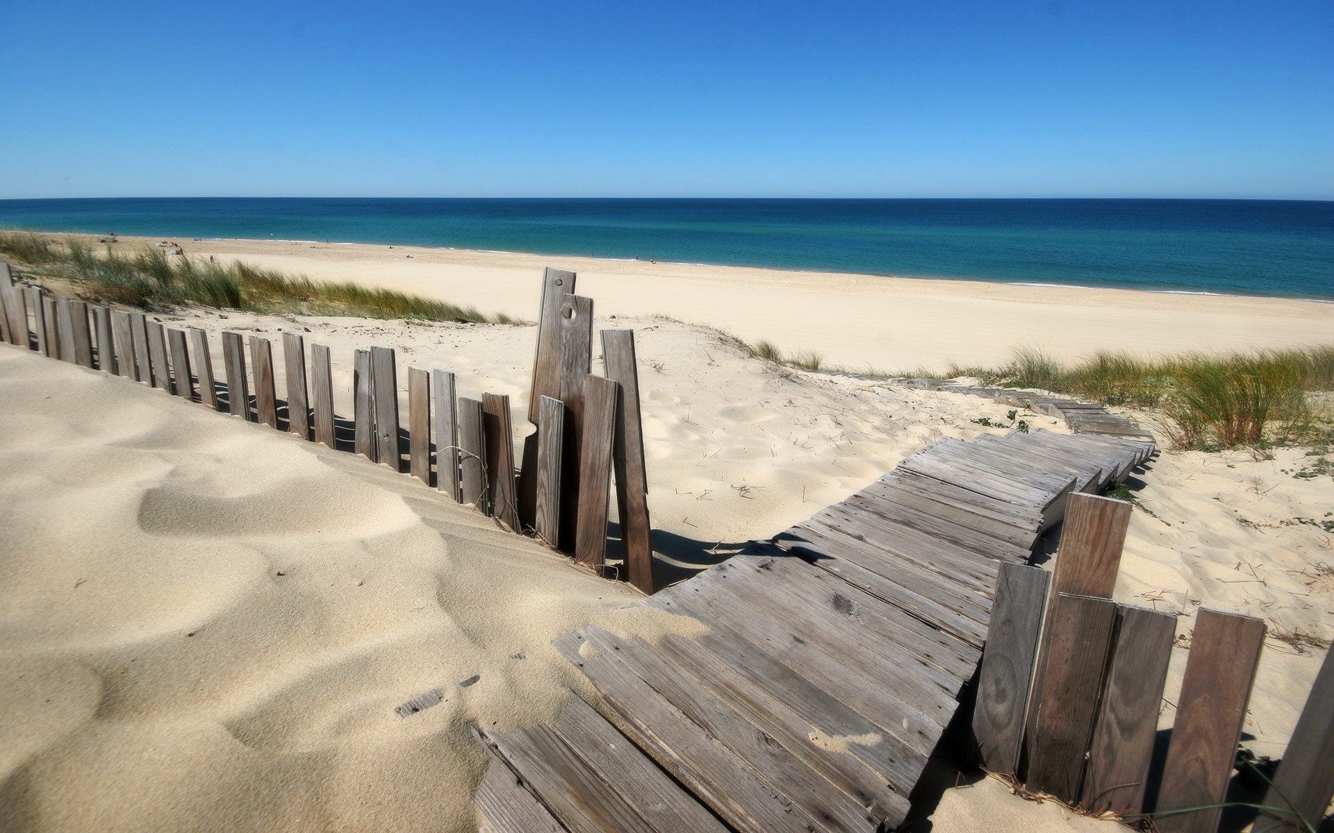 General 1920x1200 beach sand sea wood fence windy outdoors