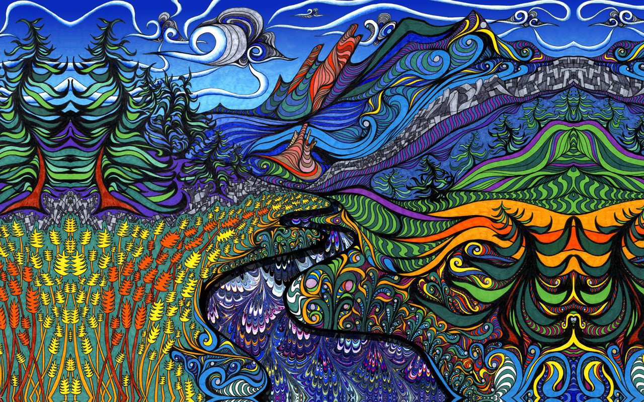 General 1280x800 artwork psychedelic colorful digital art landscape surreal