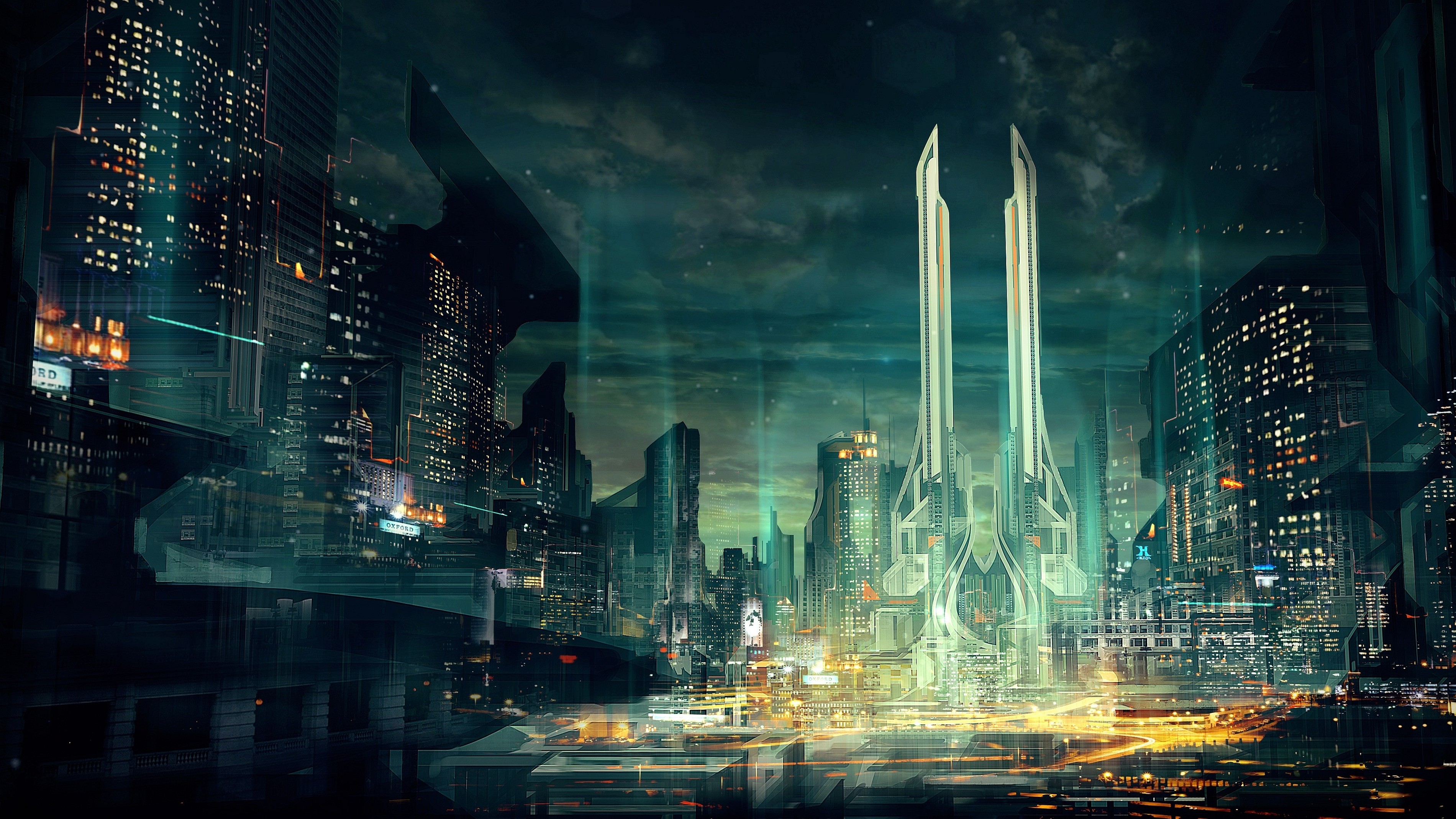 General 3800x2138 artwork concept art city futuristic cityscape science fiction