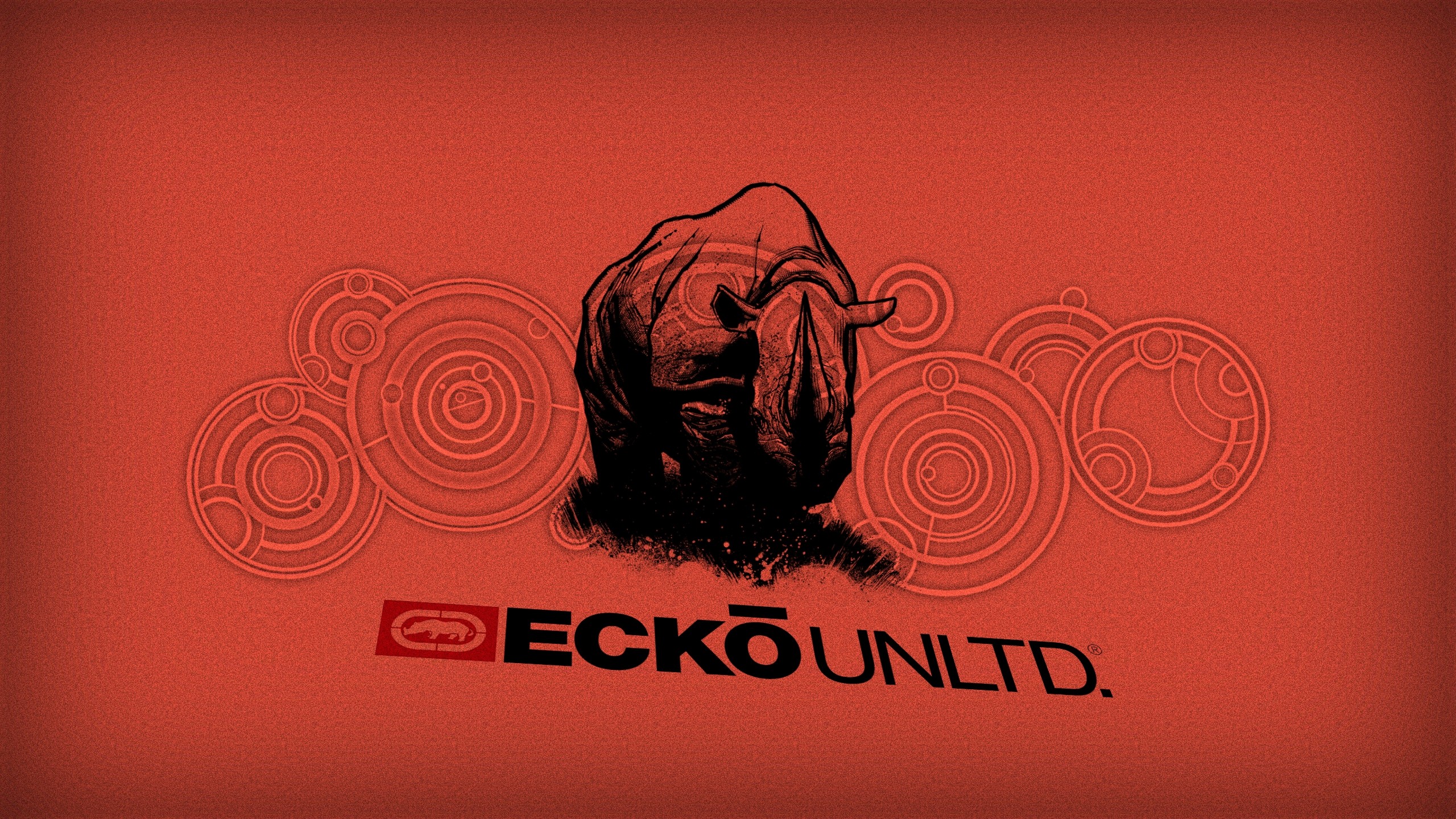 General 2560x1440 ecko rhino simple background digital art red background logo animals mammals