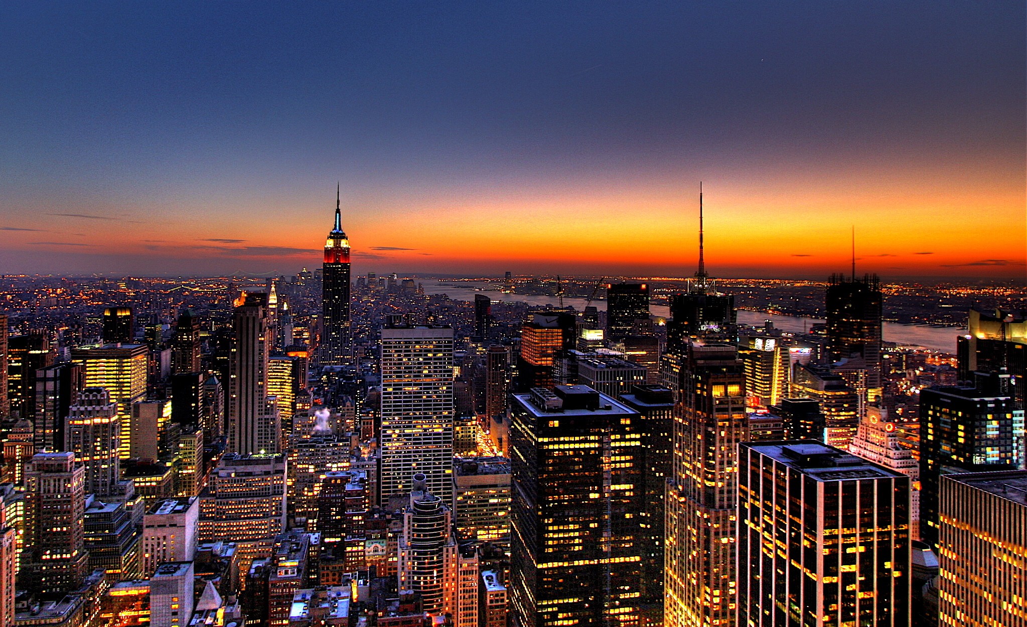 General 2047x1249 cityscape New York City night sky USA city