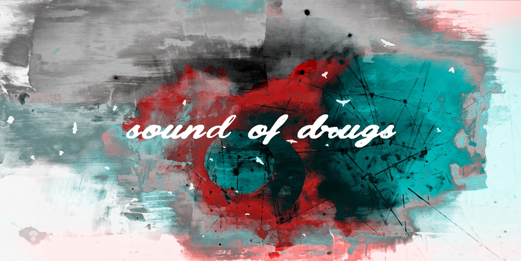 General 1819x912 painting drugs abstract artwork turquoise red typography