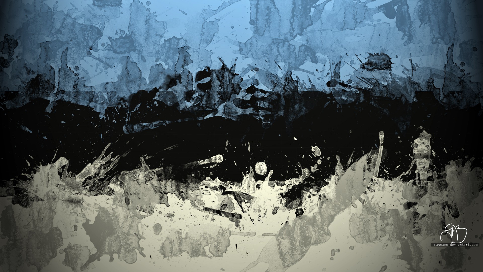 General 1920x1080 minimalism abstract blue dark black white colorful Estonia flag digital art