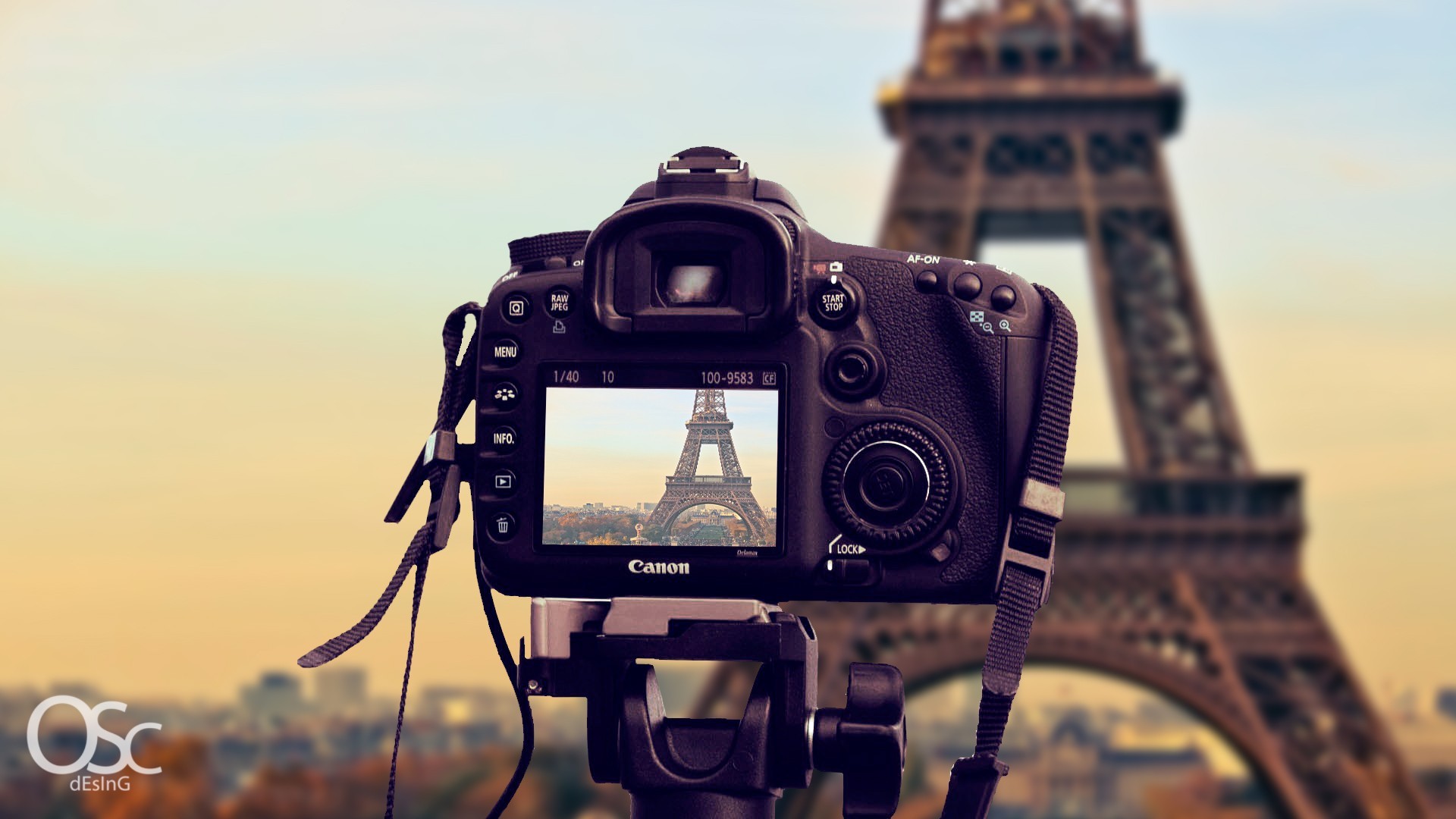 General 1920x1080 Eiffel Tower Canon camera picture-in-picture Paris France technology numbers landmark Europe picture