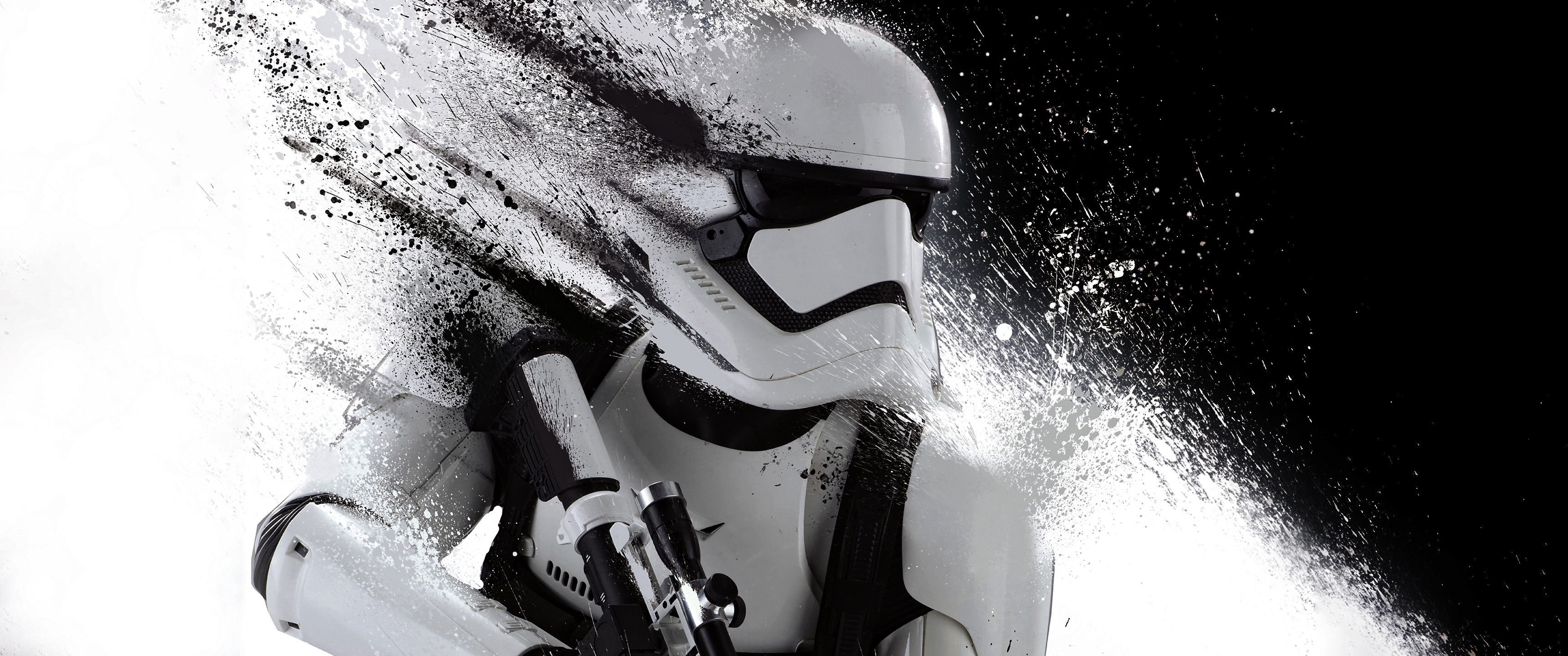 General 3440x1440 Star Wars Star Wars: The Force Awakens blaster movies First Order Trooper digital art