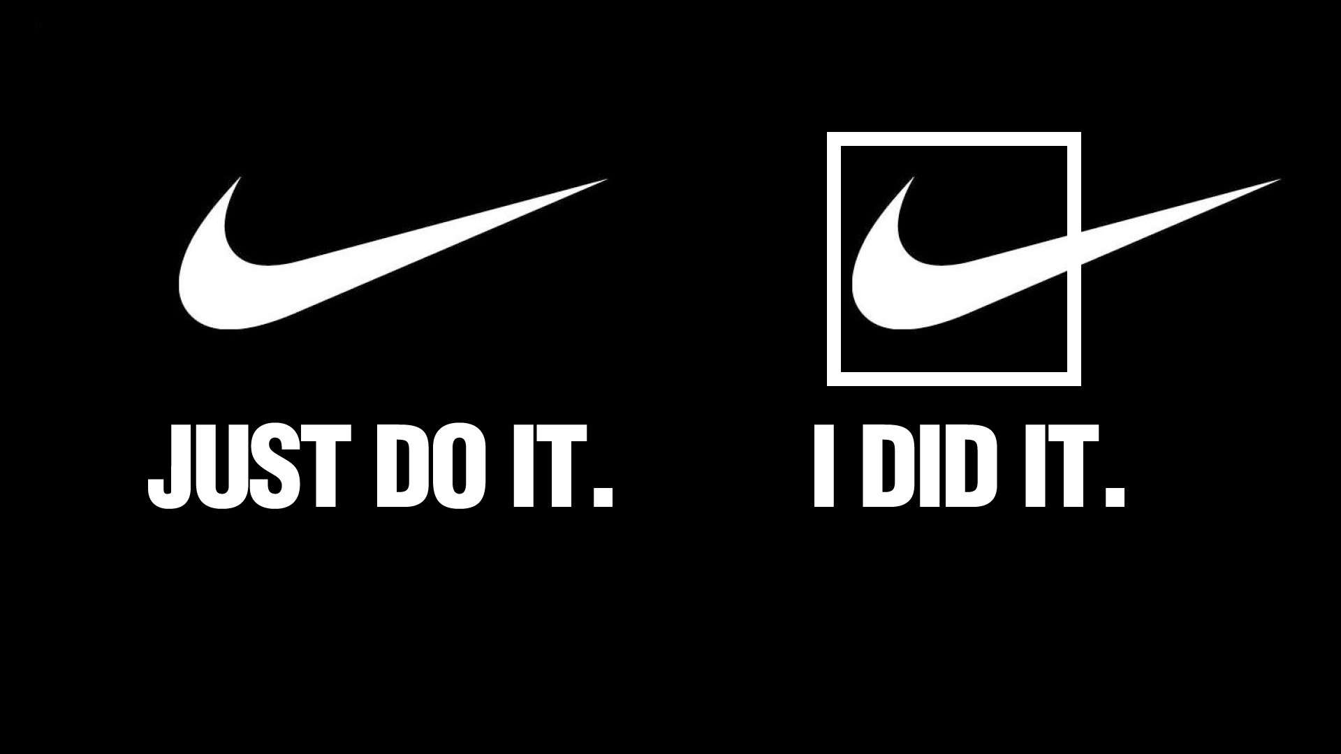 General 1920x1080 Nike task humor black background brand simple background typography