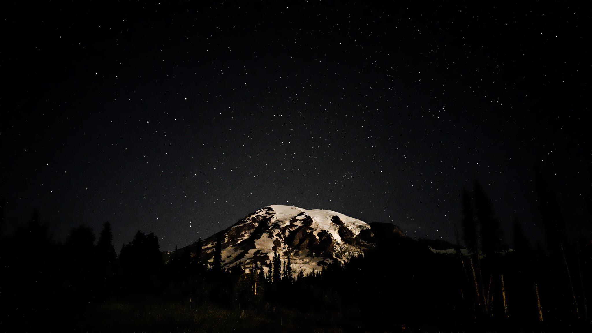 General 2048x1152 stars landscape dark mountains night nature sky snowy mountain