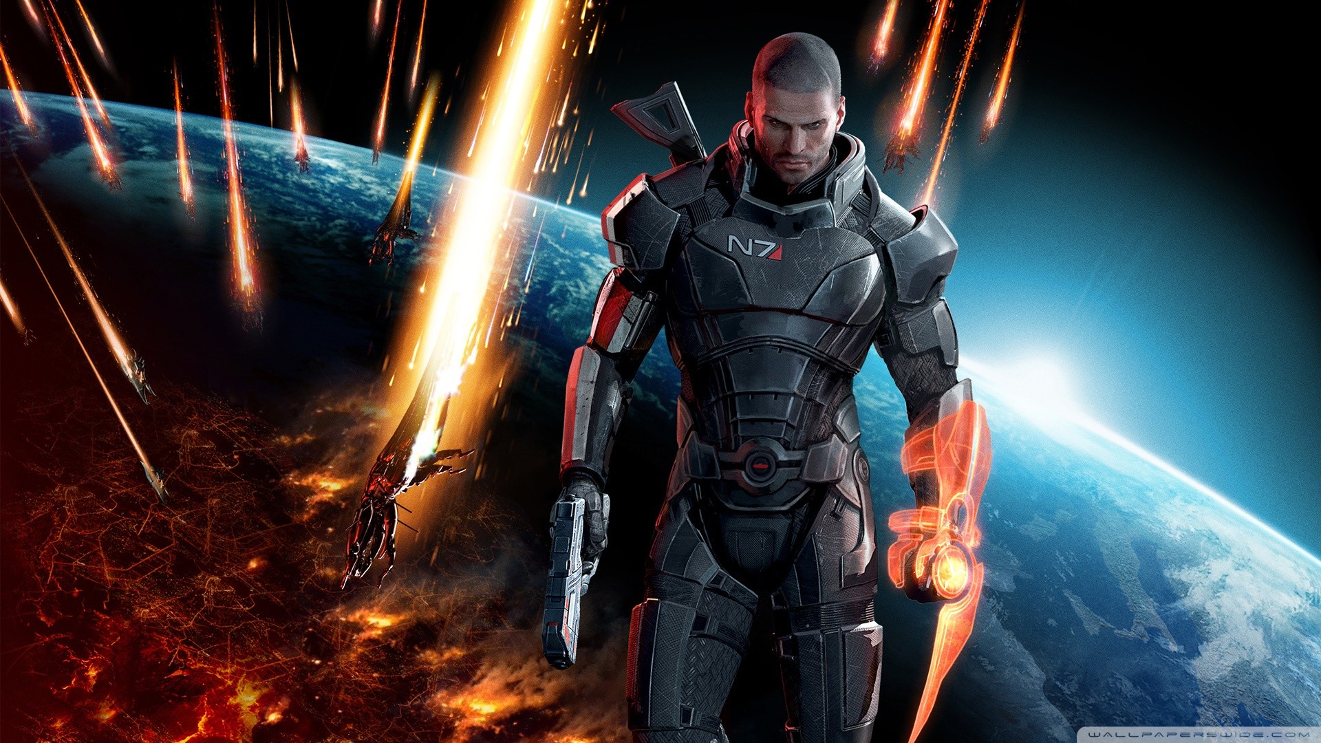 General 1920x1080 video games Mass Effect 3 PC gaming video game men science fiction Science Fiction Men video game characters video game art futuristic armor weapon