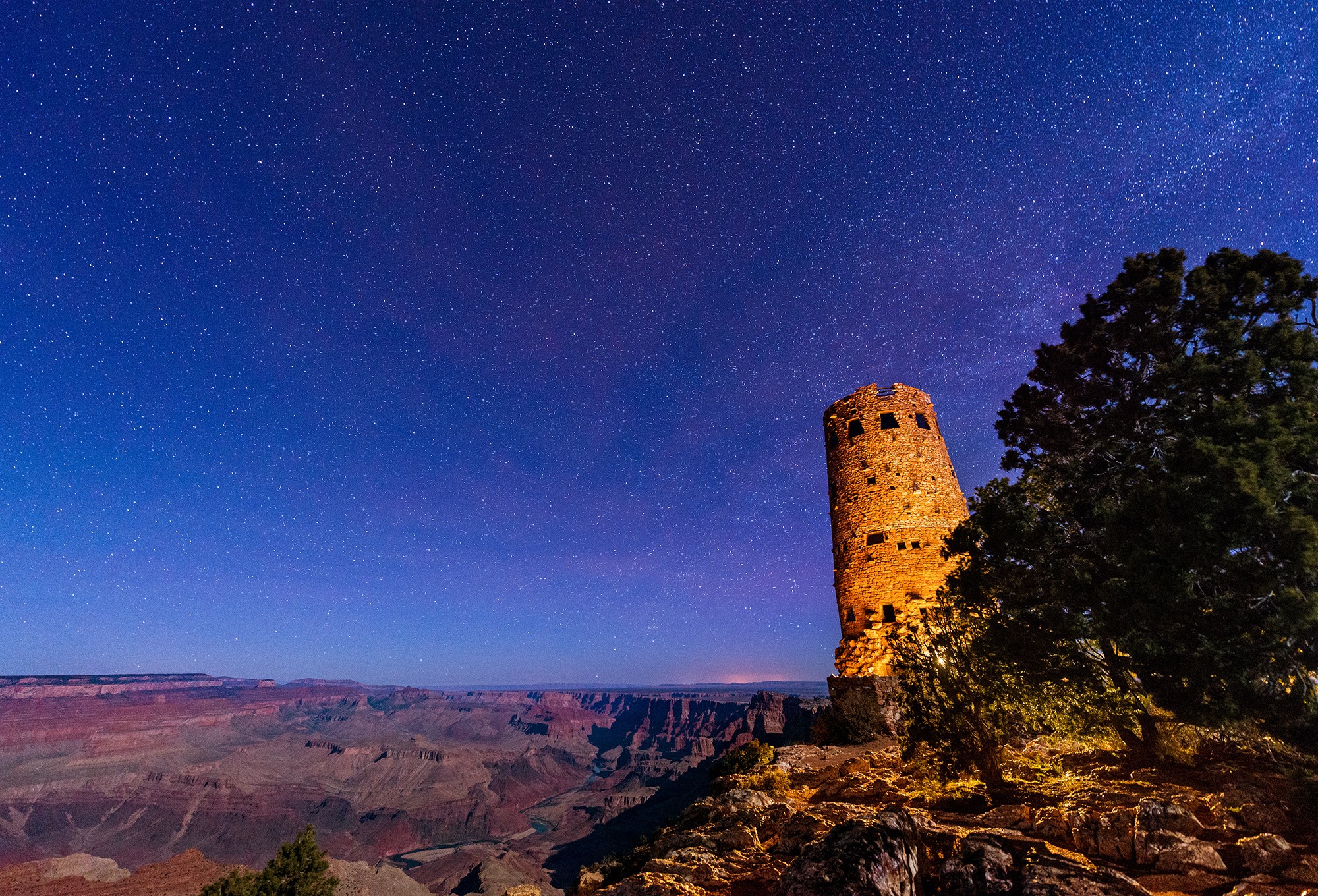 General 2000x1360 landscape Grand Canyon stars nature USA sky low light