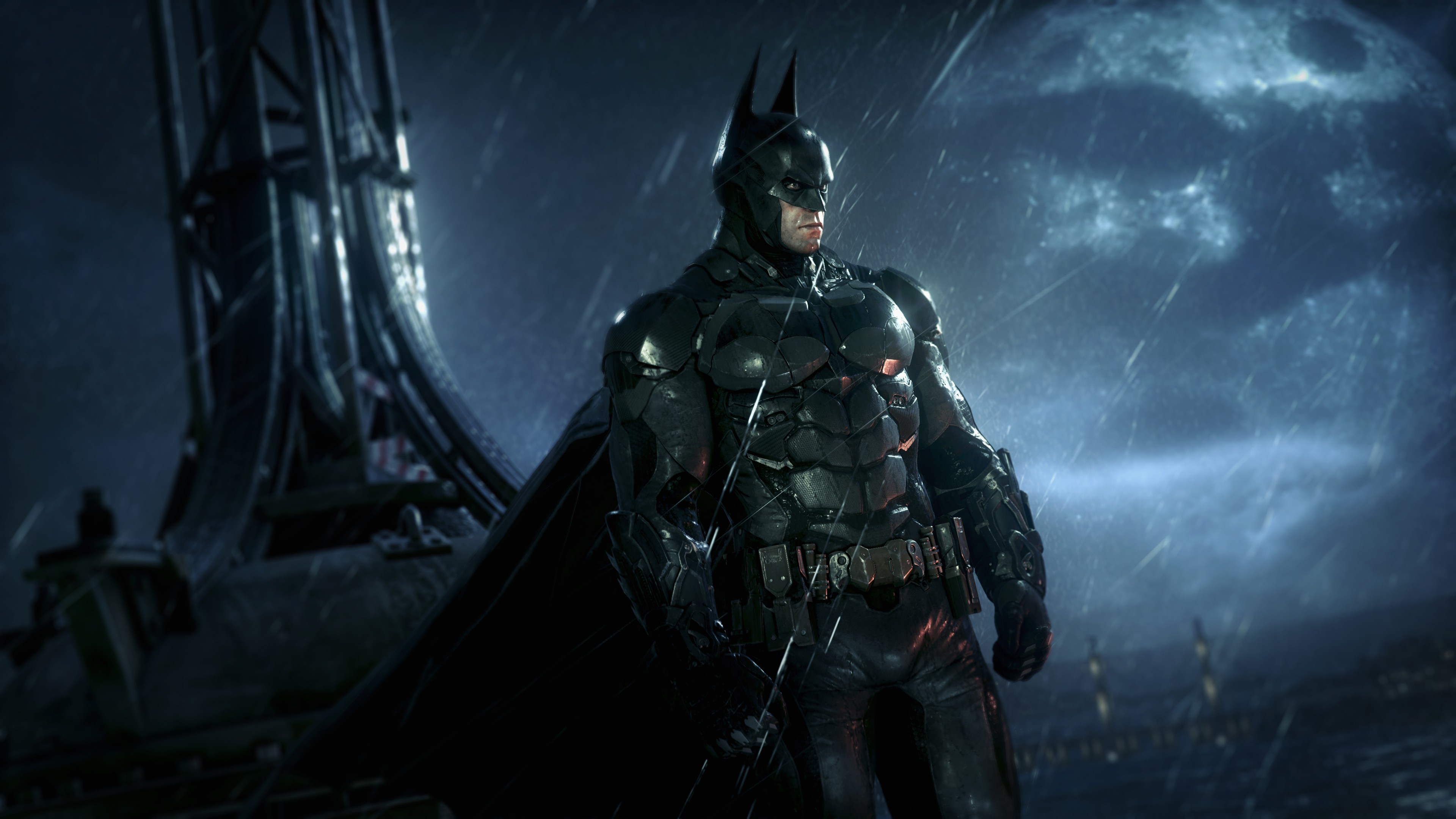 General 3840x2160 Batman Batman: Arkham Knight video games night rain screen shot superhero DC Comics