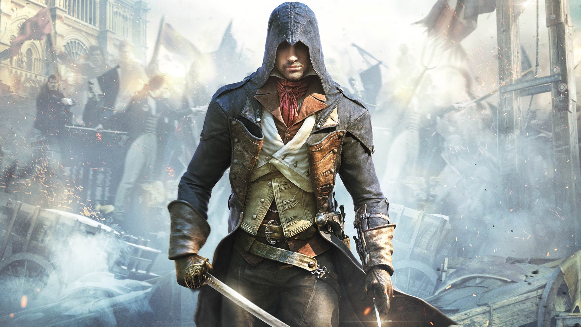 General 1920x1080 Assassin's Creed:  Unity artwork Assassin's Creed video games video game men hoods video game art