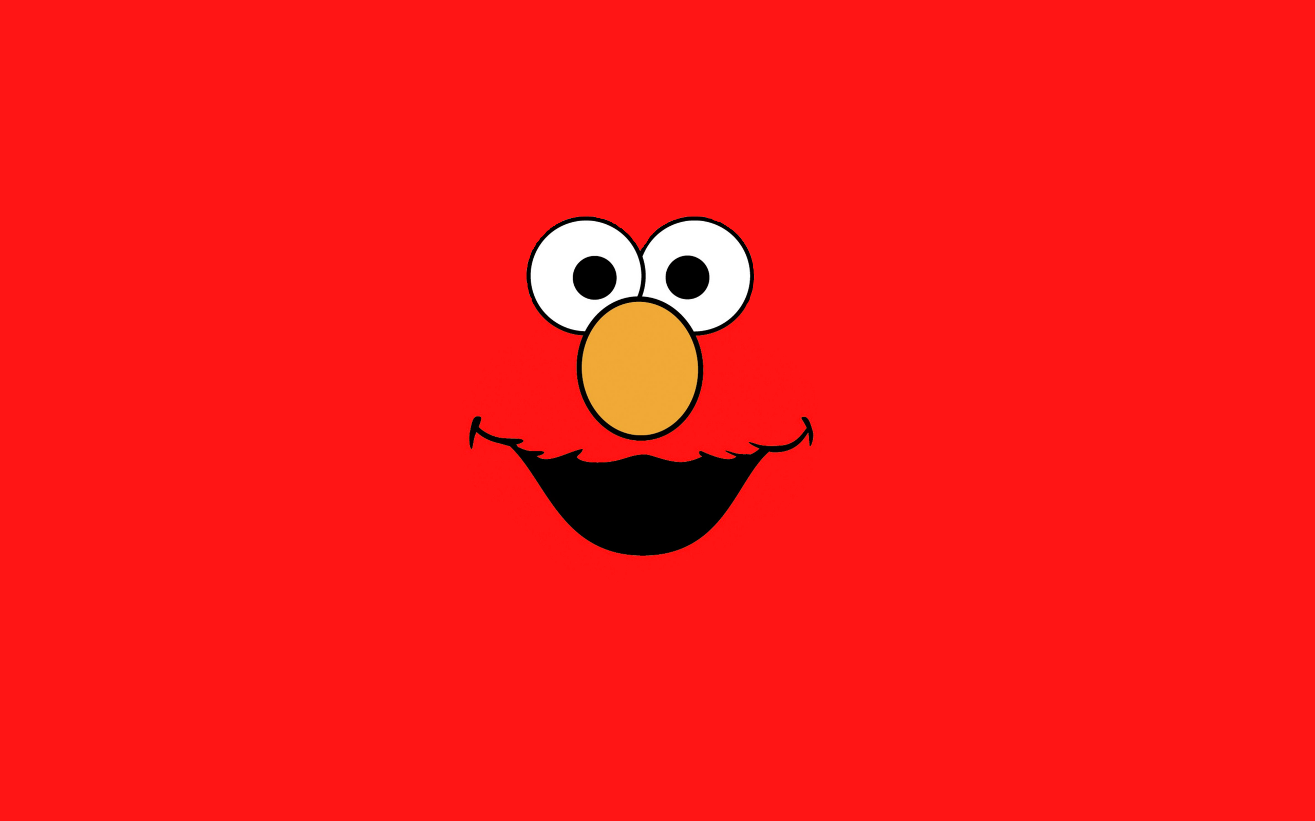 General 2560x1600 Elmo face simple background red background