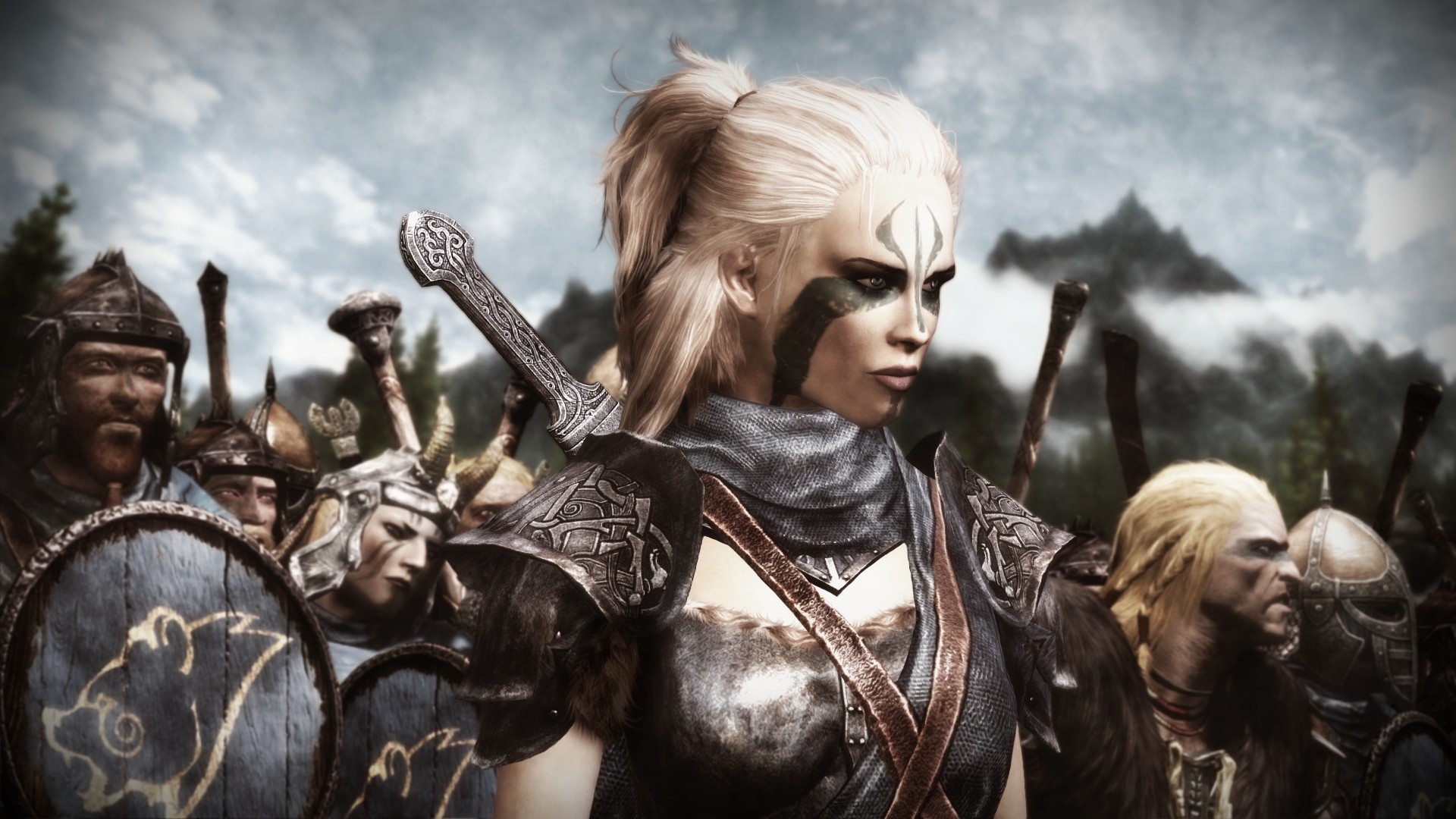 General 1920x1080 The Elder Scrolls V: Skyrim army fantasy girl blonde video games PC gaming video game girls warrior RPG