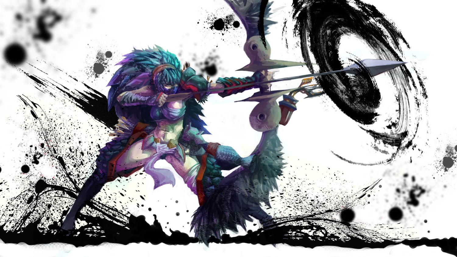 General 1500x844 Monster Hunter bow nargacuga video games video game art