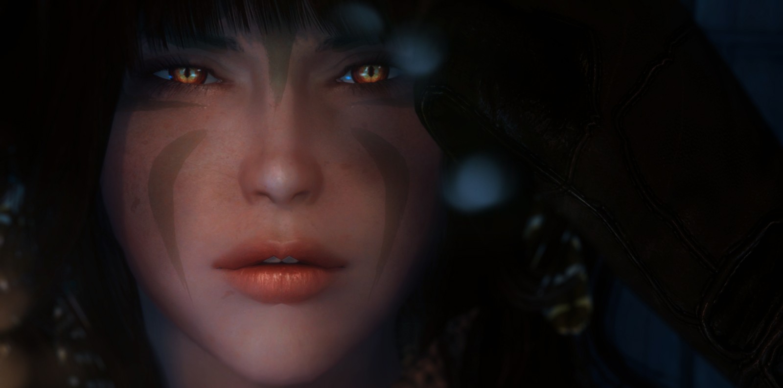 General 1600x792 The Elder Scrolls V: Skyrim women fantasy girl video games face PC gaming modding video game girls closeup RPG