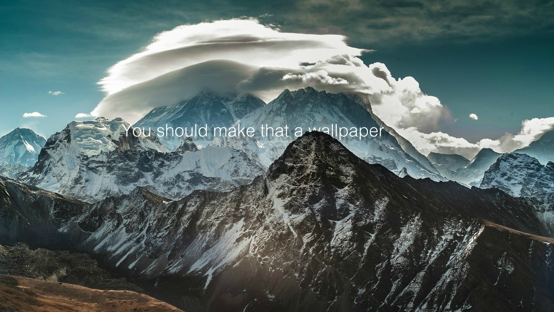 General 1920x1080 typography mountains landscape sky clouds nature Himalayas Mount Everest