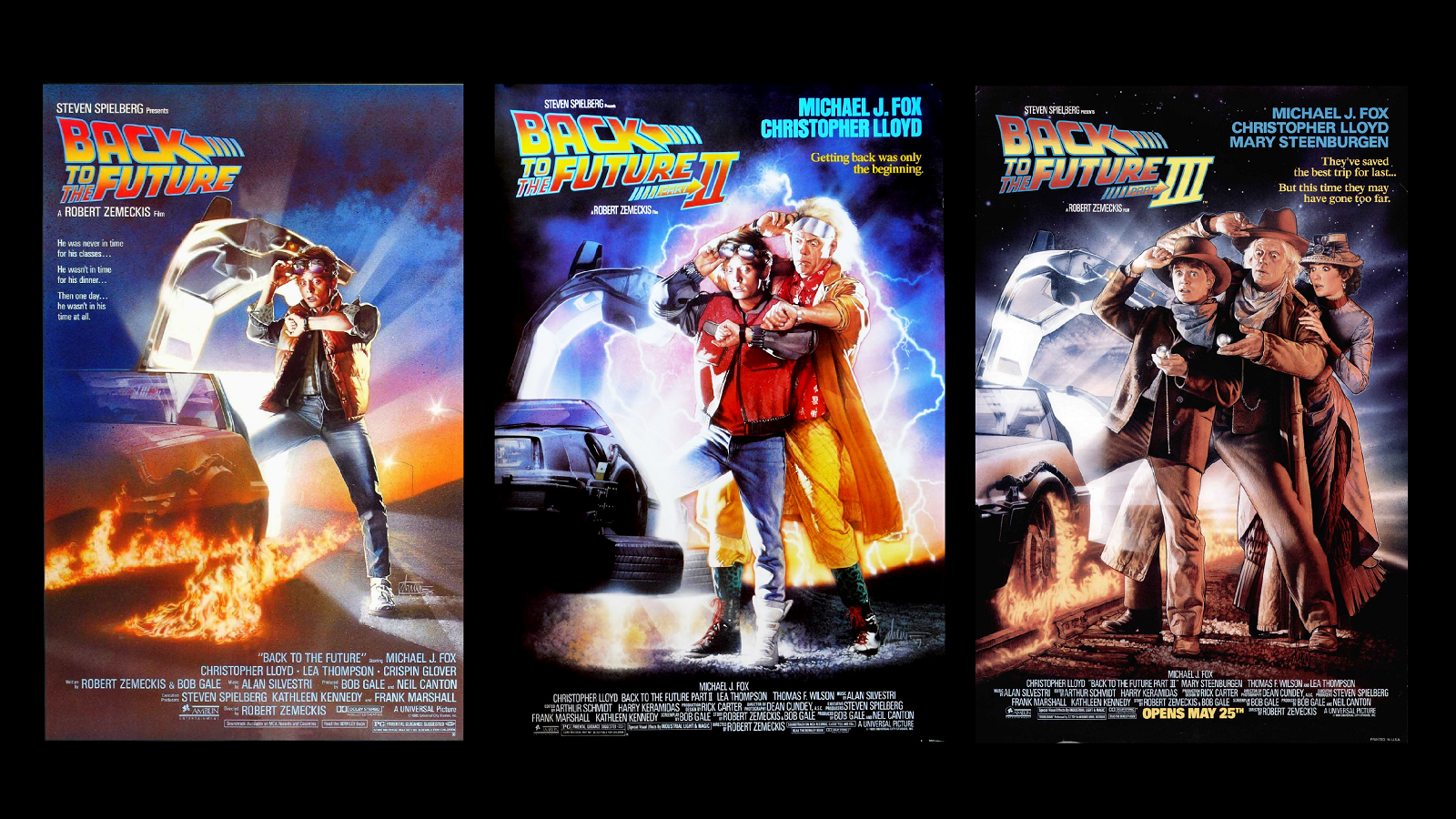 General 1600x900 movies Back to the Future movie poster Michael J. Fox Christopher Lloyd DeLorean Robert Zemeckis actor Steven Spielberg