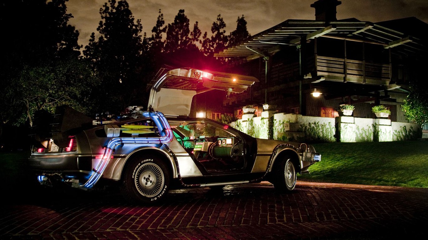 General 1366x768 DeLorean Back to the Future car vehicle Time Machine American cars