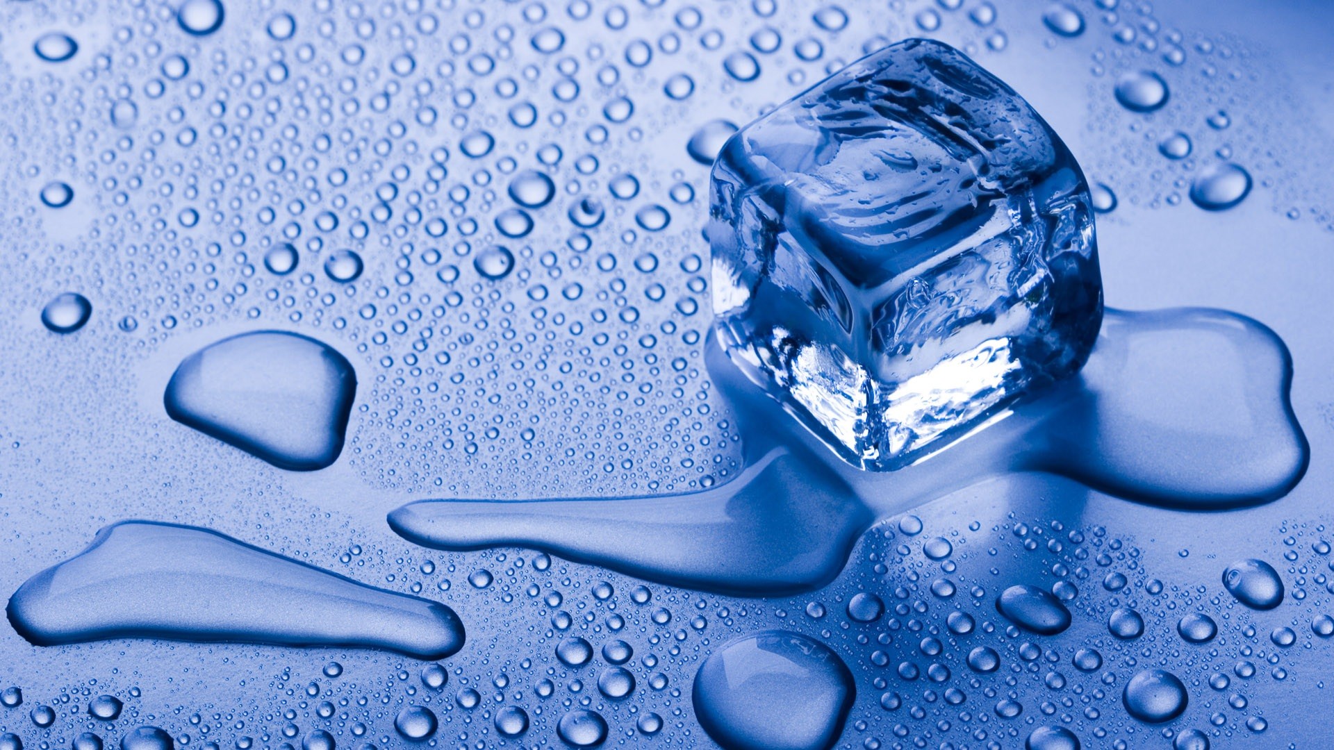 General 1920x1080 ice water drops blue ice cubes wet melting