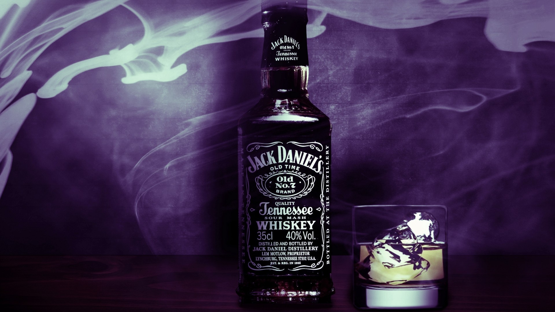 General 1920x1080 Jack Daniel's alcohol purple whisky glass whiskey ice cubes still life drinking glass numbers brand bottles