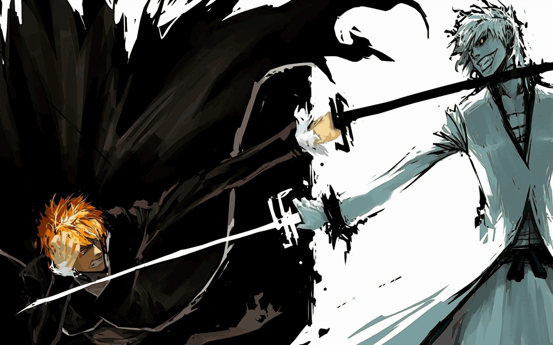 Anime 1920x1200 Bleach Kurosaki Ichigo Hollow anime sword weapon anime boys