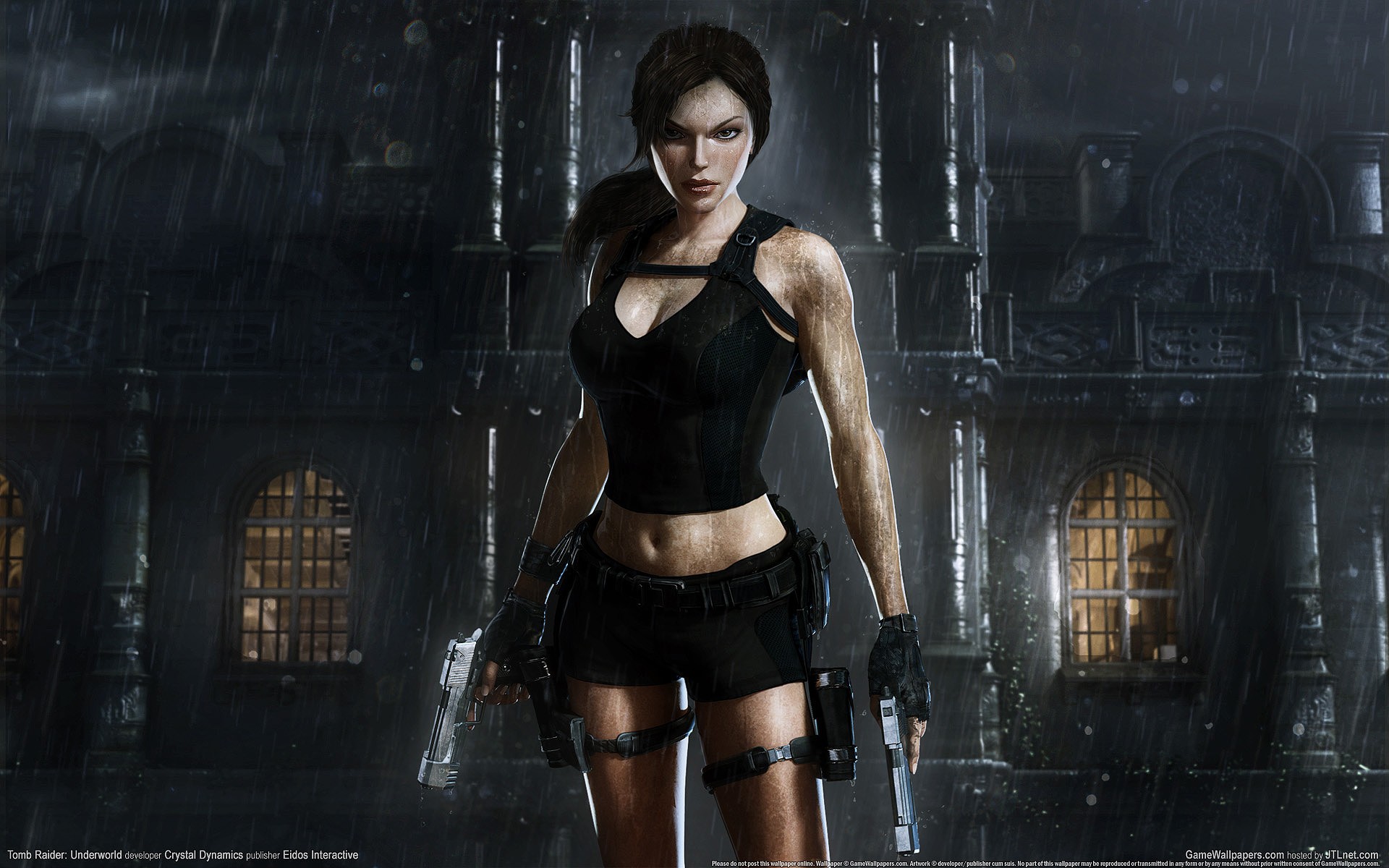 Women Looking At Viewer Belly Girls With Guns Lara Croft Tomb