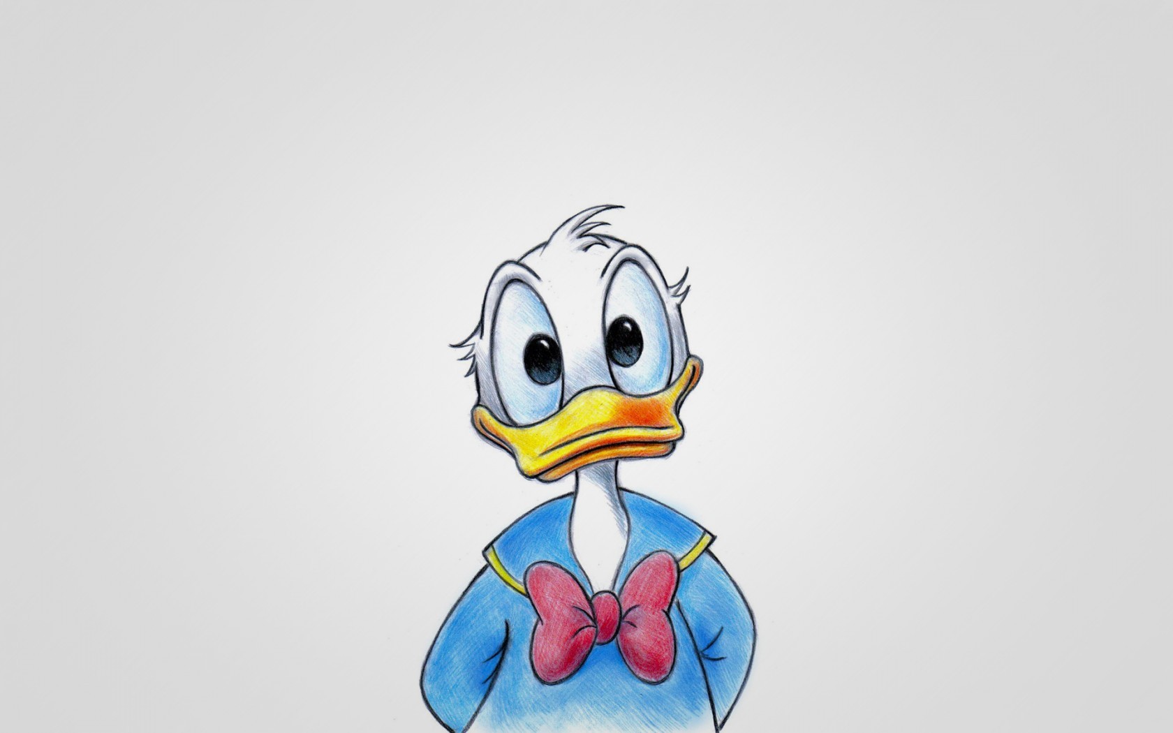 General 1680x1050 artwork Donald Duck Walt Disney cartoon simple background drawing looking at viewer white background Disney