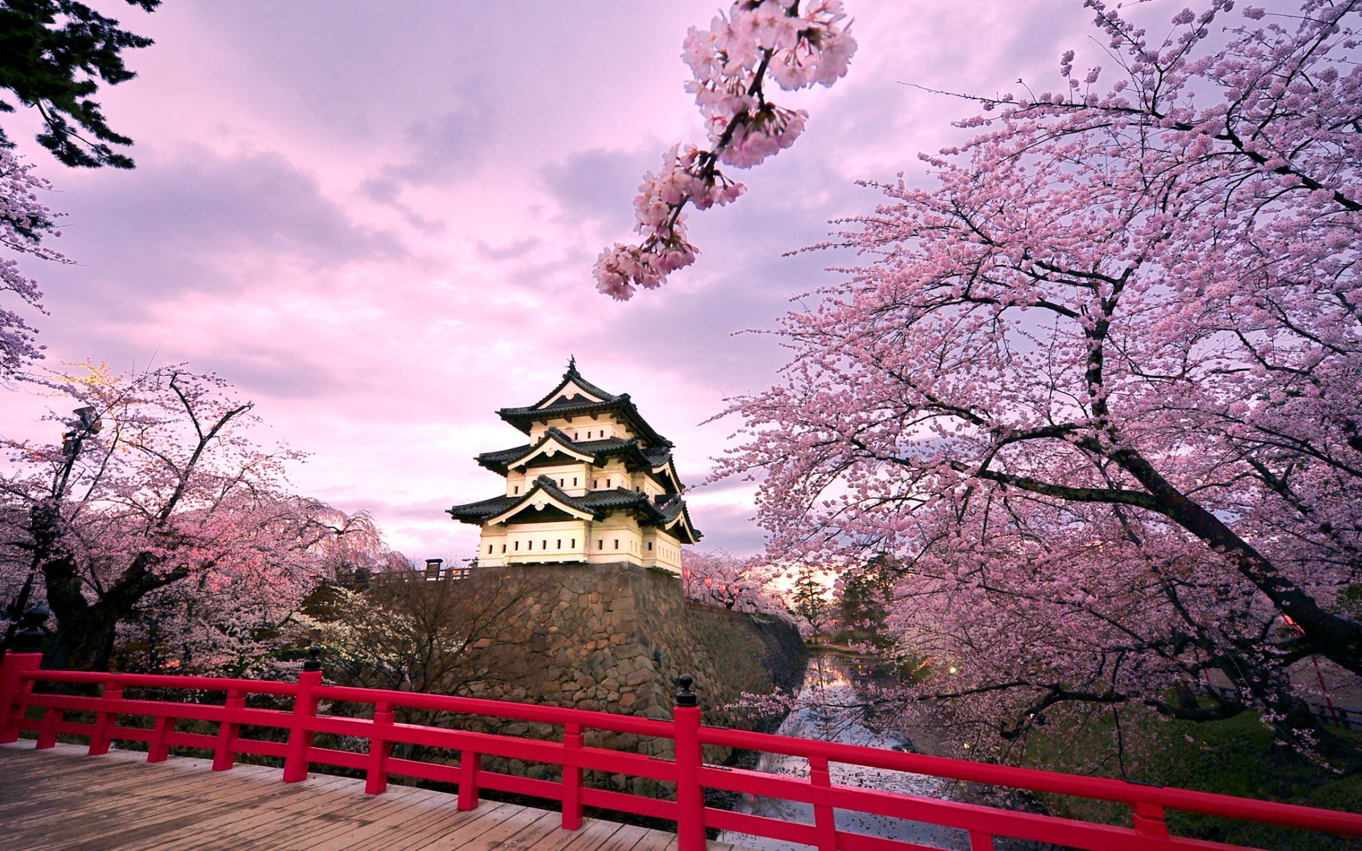 General 1920x1200 building cherry blossom Hirosaki Castle Japan temple Asia