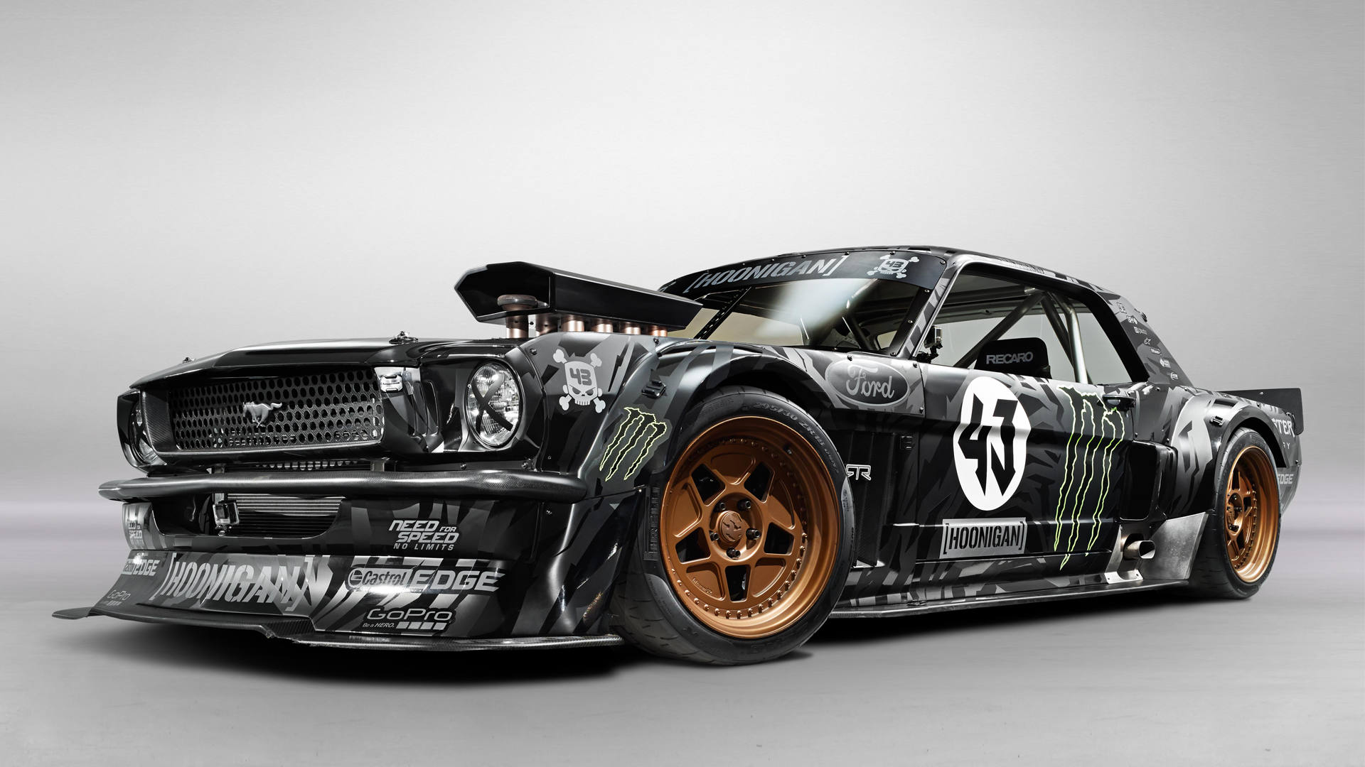 General 1920x1080 Ken Block Ford Mustang drift car vehicle black cars supercharger American cars muscle cars livery simple background