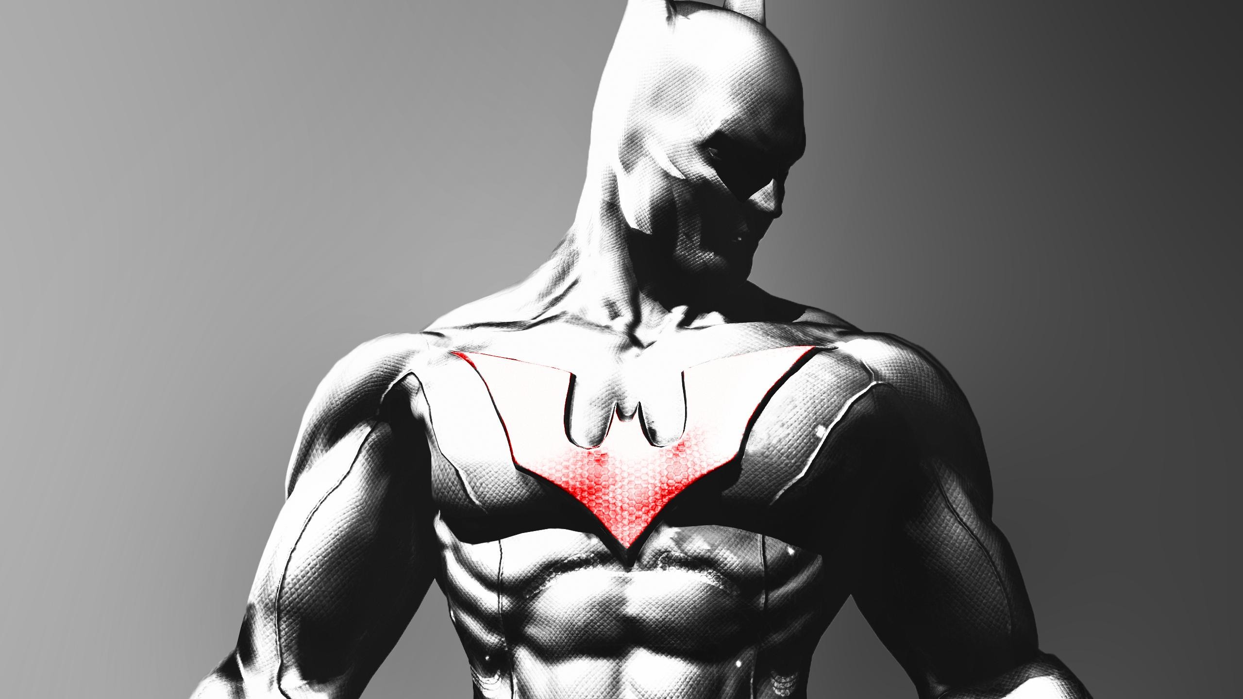 General 2560x1440 Batman Batman Beyond Batman: Arkham City video game art gray background simple background gradient