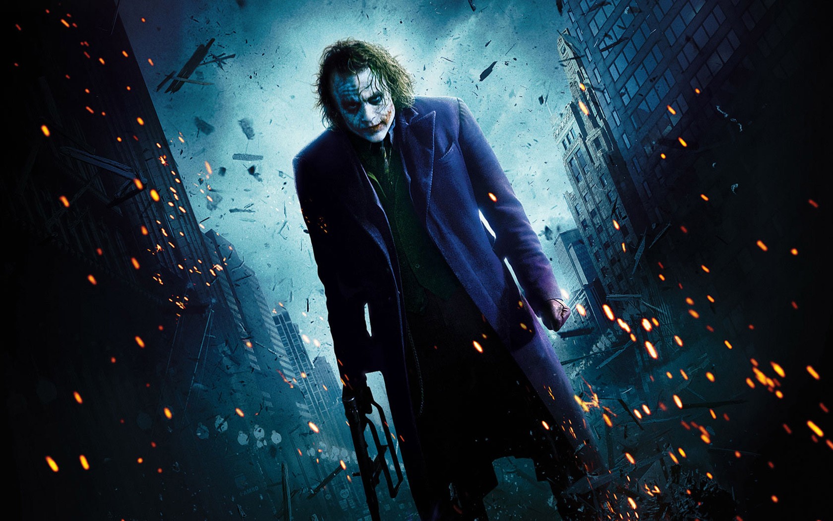 General 1680x1050 Batman The Dark Knight Joker dark cyan city movies villains Heath Ledger actor deceased Australian Warner Brothers DC Comics Christopher Nolan