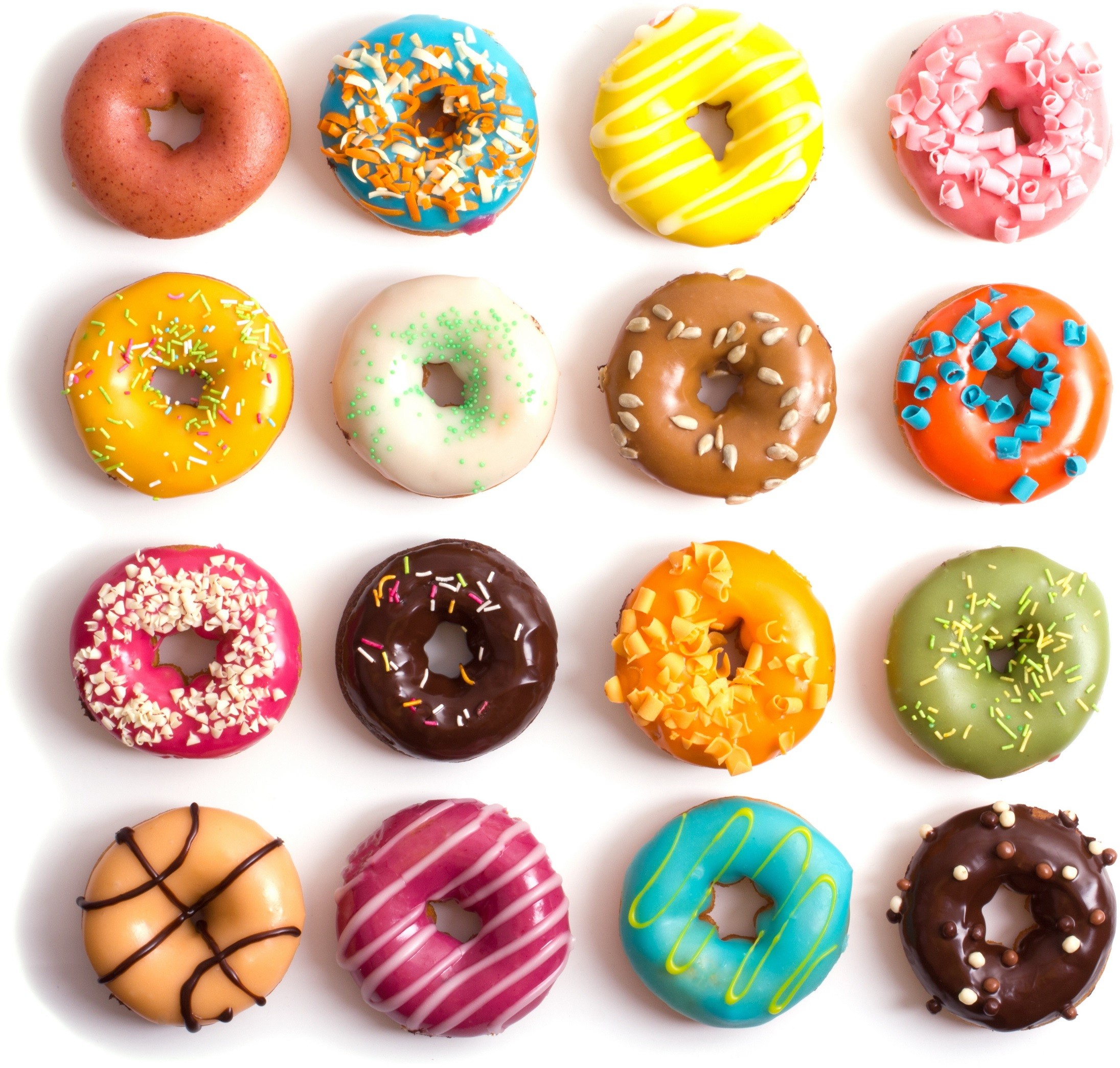 General 2191x2090 donut food sprinkles sweets colorful top view