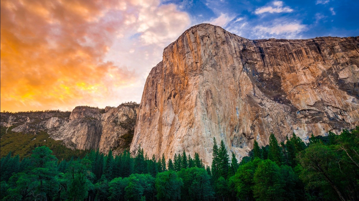 General 1366x768 Yosemite National Park USA nature El Capitan California sky sunlight landscape rocks rock formation