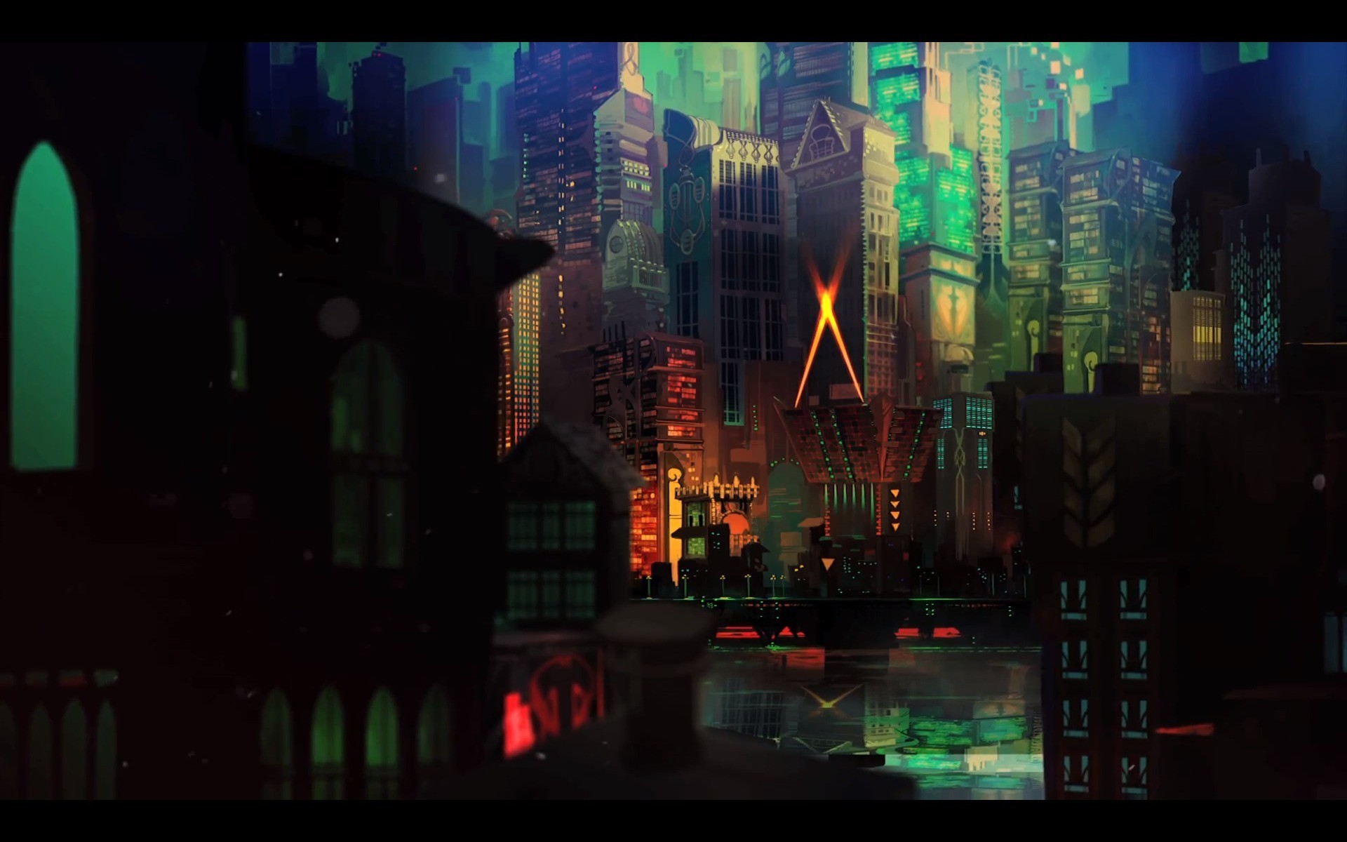 General 1920x1200 Transistor cityscape video games video game art