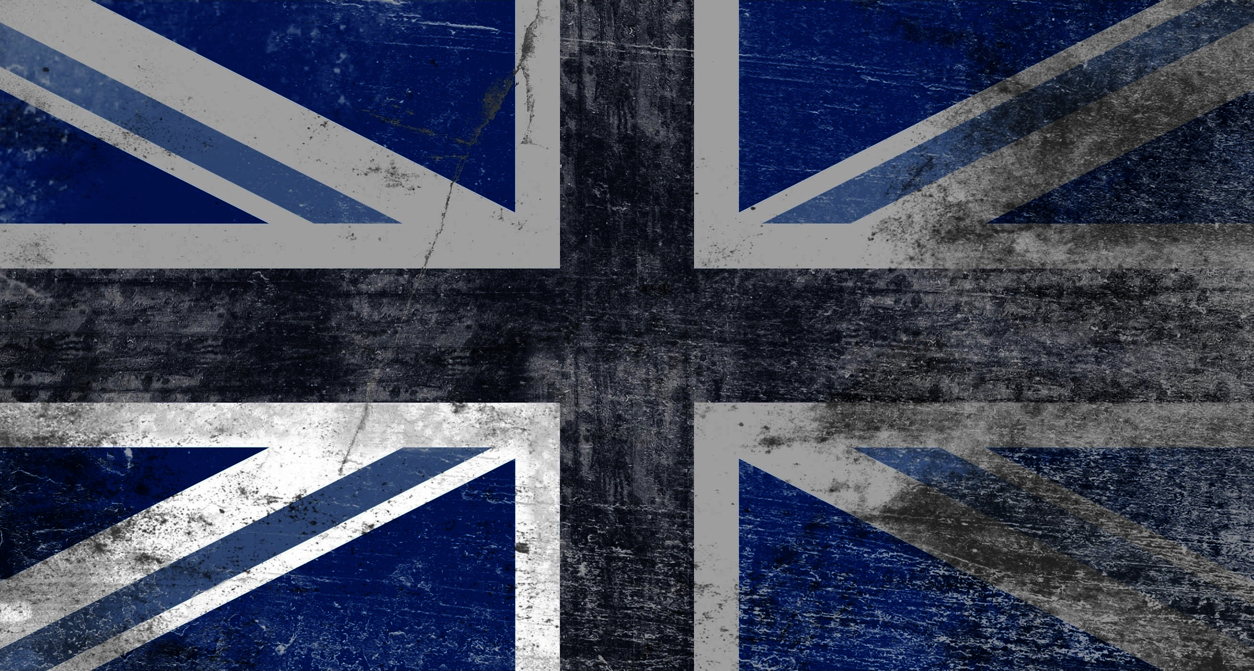 General 2560x1370 UK flag blue British flag digital art grunge