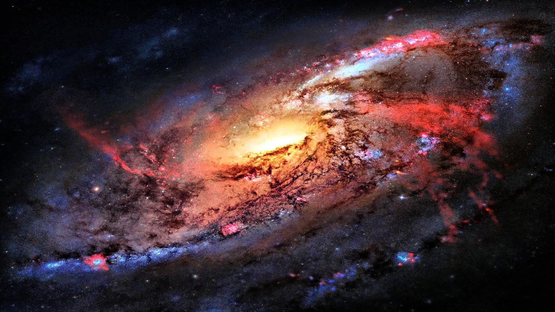 General 1920x1080 space galaxy digital art space art Messier 106 Digital Glowing