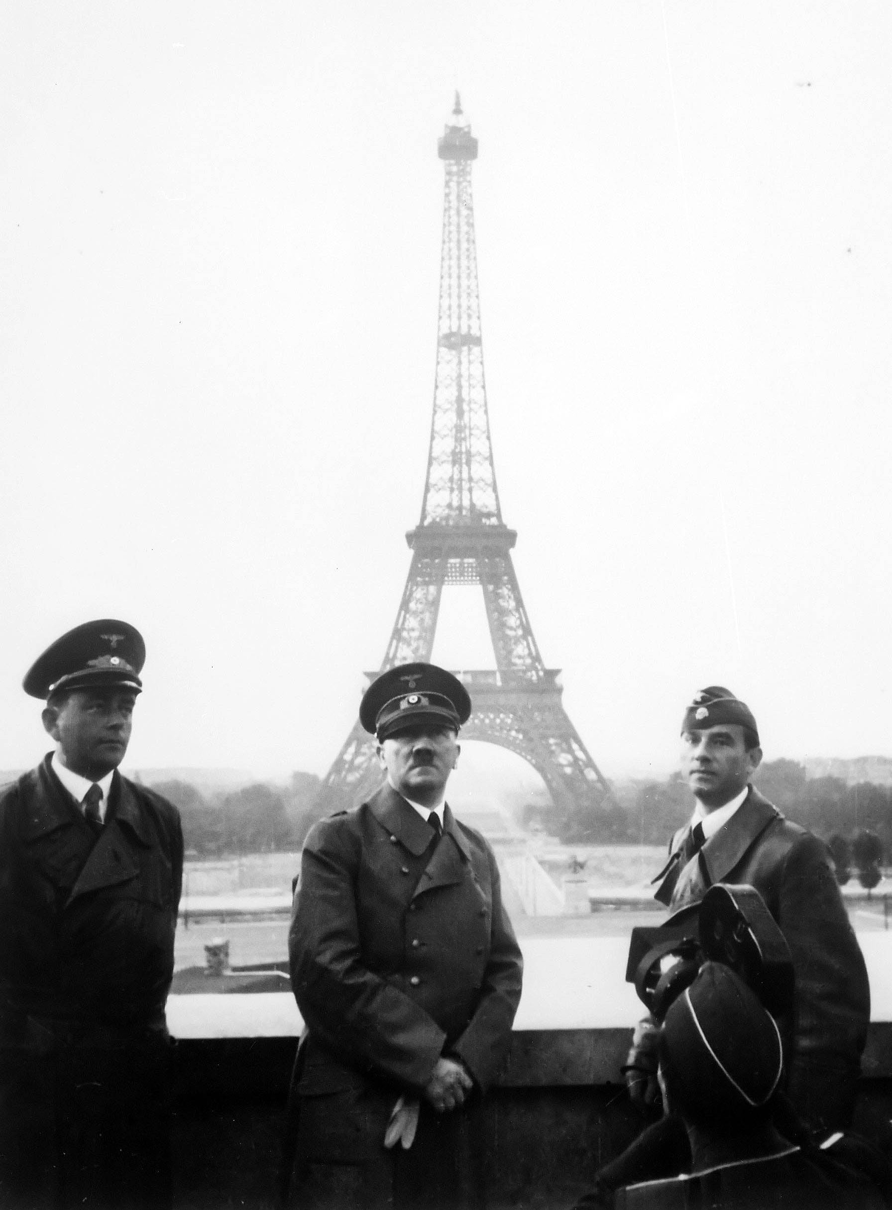 People 1792x2431 France Eiffel Tower World War II Paris Adolf Hitler history Nazi National Socialism dictators portrait display monochrome landmark