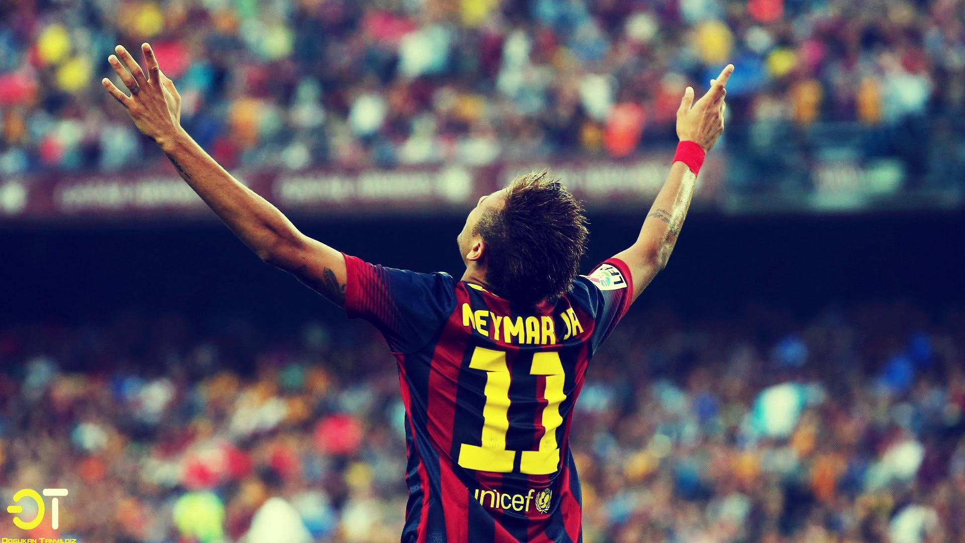 People 1920x1080 Neymar FC Barcelona men soccer arms up sport